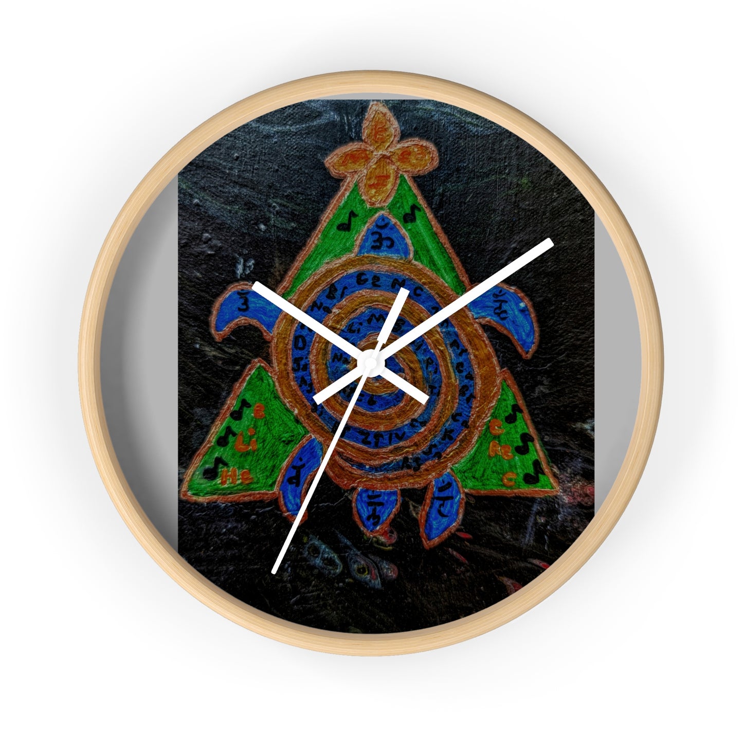 Bohemian Turtle Wall Clock - Eco-Friendly Decor, Unique Home Accent, Nautical Gift Idea, Spiritual Wall Art, Artisan Timepiece