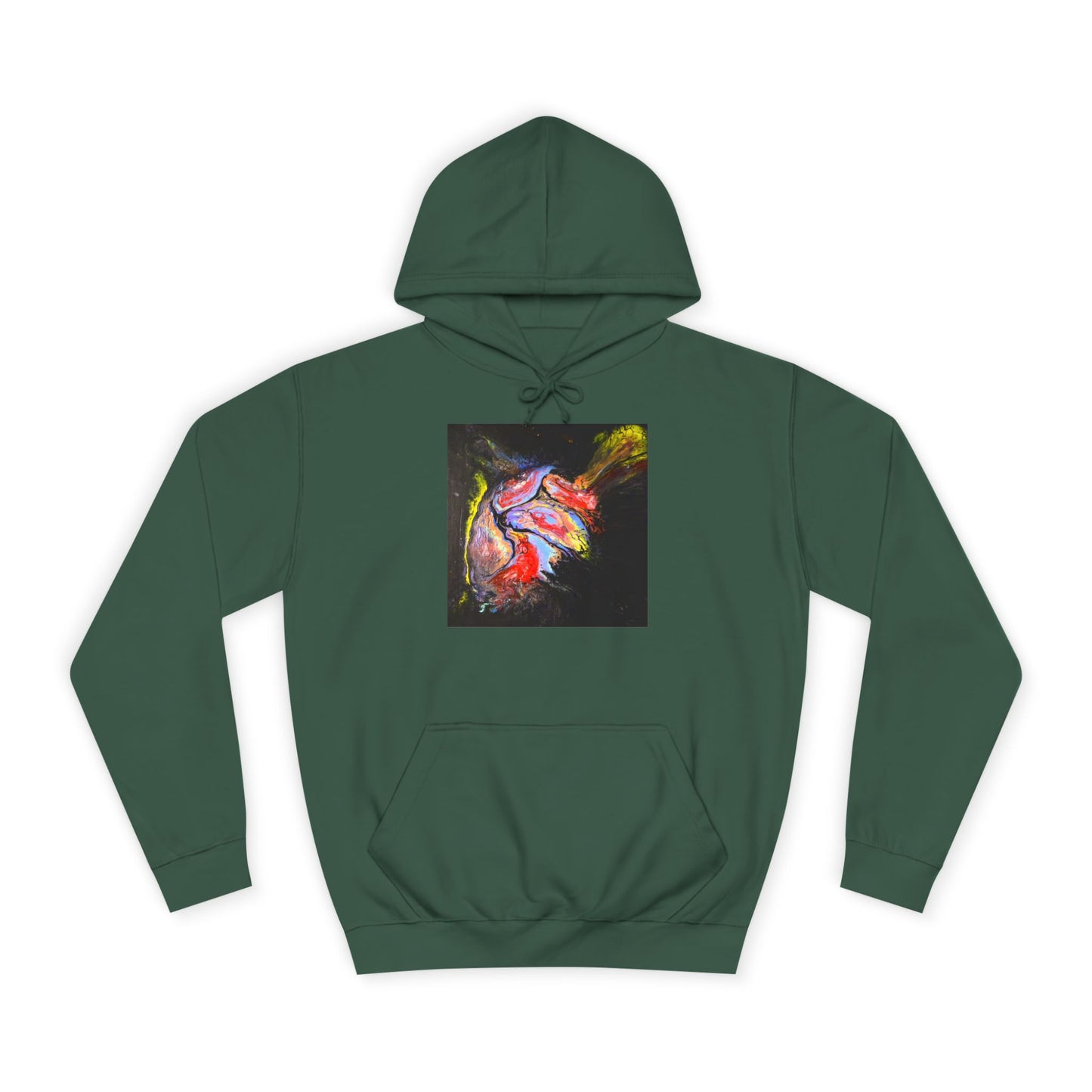 Artistic Heart Unisex Hoodie, Cozy College Apparel, Unique Design, Everyday Wear, Great Gift for Students, Colorful Graphic