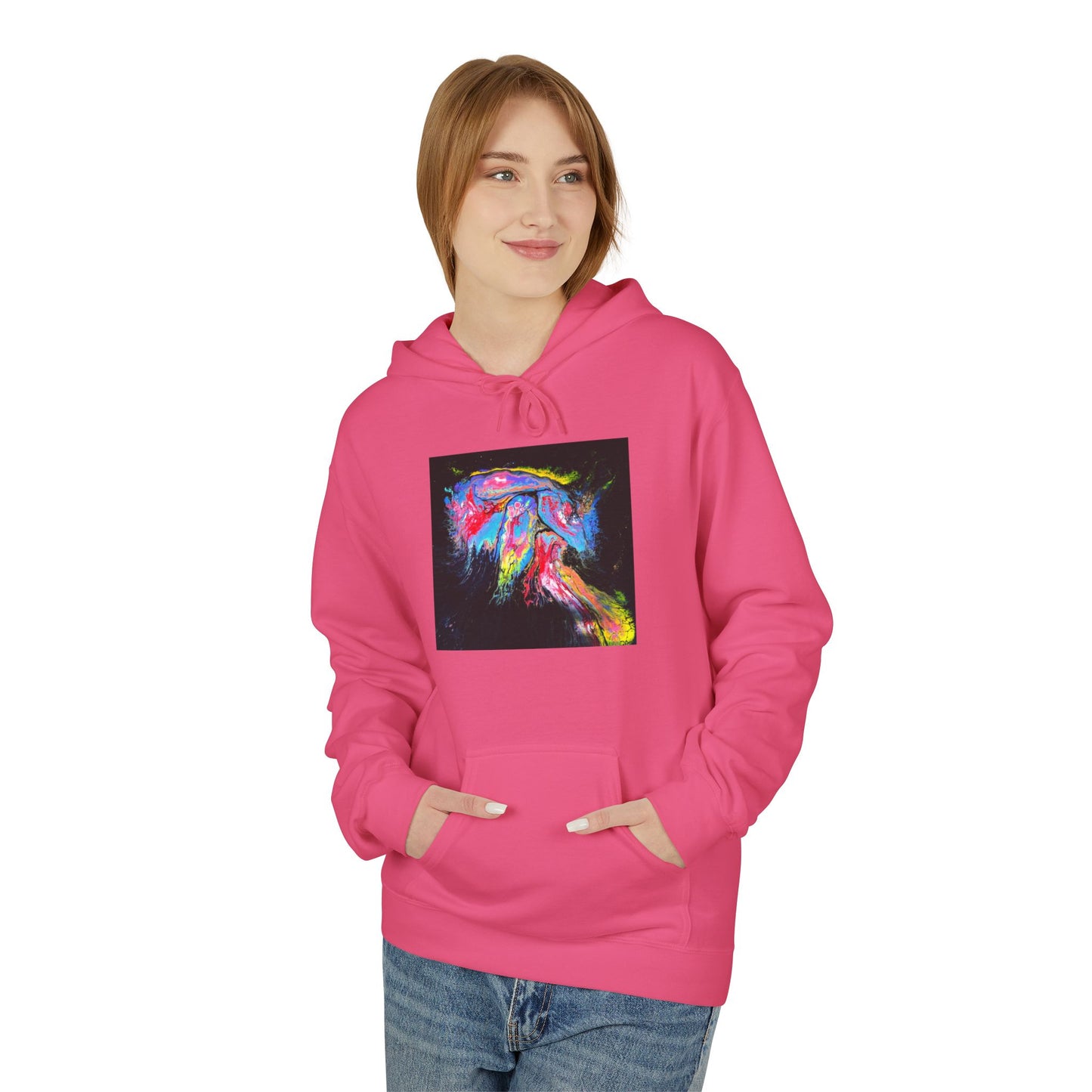 Vibrant Artistic Hoodie, Colorful Fleece Sweatshirt for Art Lovers, Cozy Casual Wear, Unique Gift for Birthdays, Creative Apparel