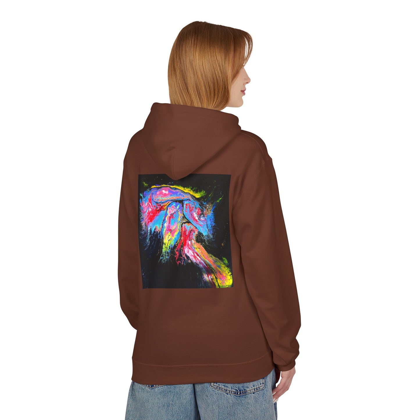 Vibrant Artistic Hoodie, Colorful Fleece Sweatshirt for Art Lovers, Cozy Casual Wear, Unique Gift for Birthdays, Creative Apparel