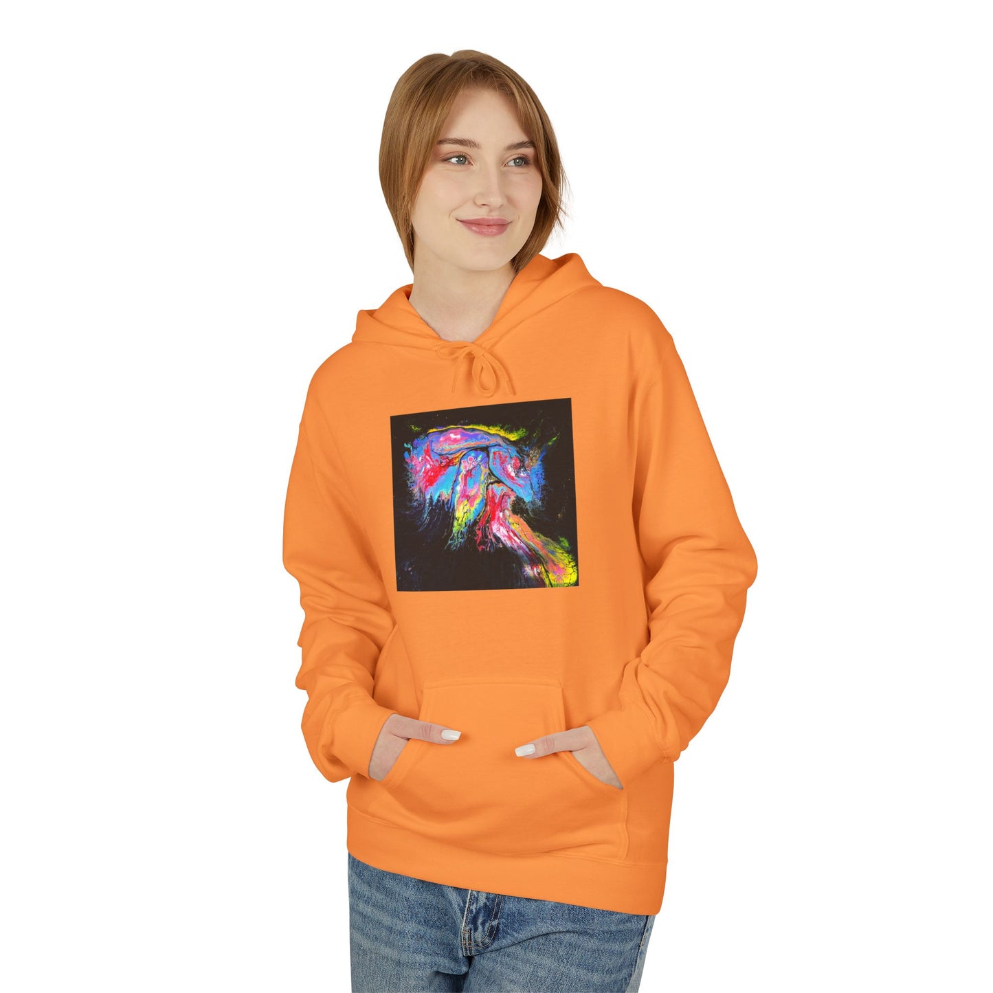 Vibrant Artistic Hoodie, Colorful Fleece Sweatshirt for Art Lovers, Cozy Casual Wear, Unique Gift for Birthdays, Creative Apparel