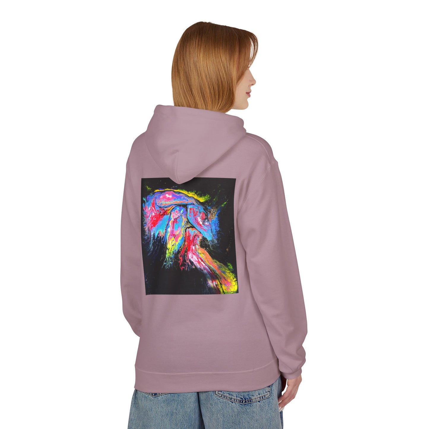 Vibrant Artistic Hoodie, Colorful Fleece Sweatshirt for Art Lovers, Cozy Casual Wear, Unique Gift for Birthdays, Creative Apparel