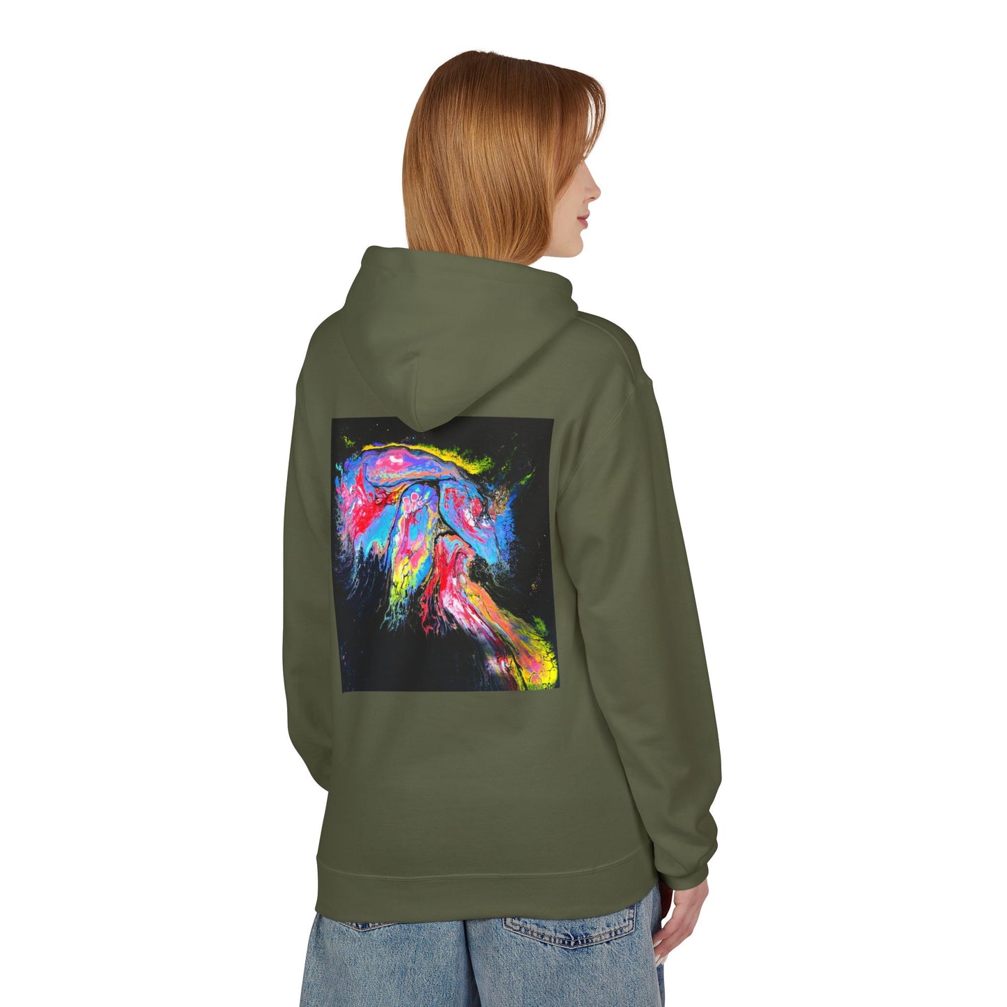 Vibrant Artistic Hoodie, Colorful Fleece Sweatshirt for Art Lovers, Cozy Casual Wear, Unique Gift for Birthdays, Creative Apparel