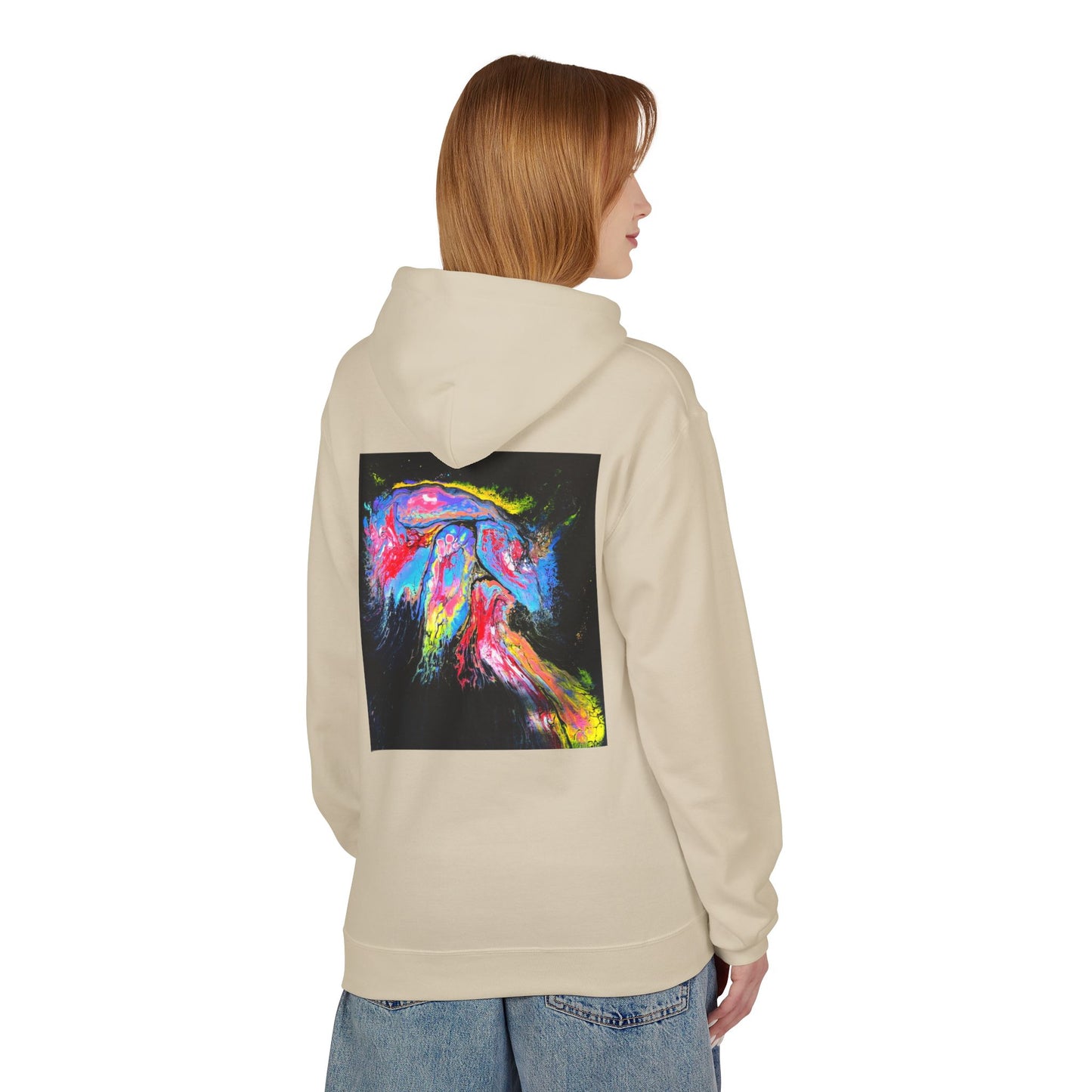 Vibrant Artistic Hoodie, Colorful Fleece Sweatshirt for Art Lovers, Cozy Casual Wear, Unique Gift for Birthdays, Creative Apparel