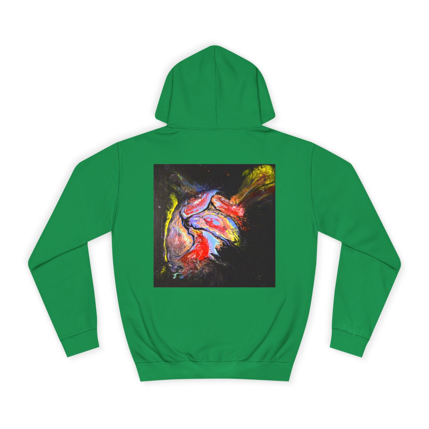 Artistic Heart Unisex Hoodie, Cozy College Apparel, Unique Design, Everyday Wear, Great Gift for Students, Colorful Graphic
