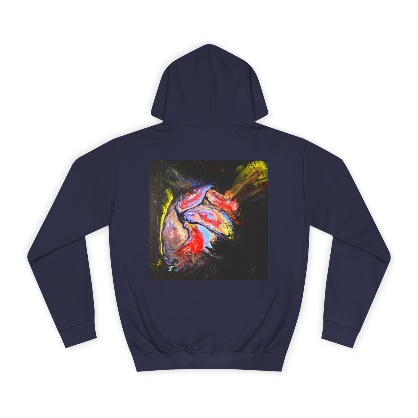 Artistic Heart Unisex Hoodie, Cozy College Apparel, Unique Design, Everyday Wear, Great Gift for Students, Colorful Graphic