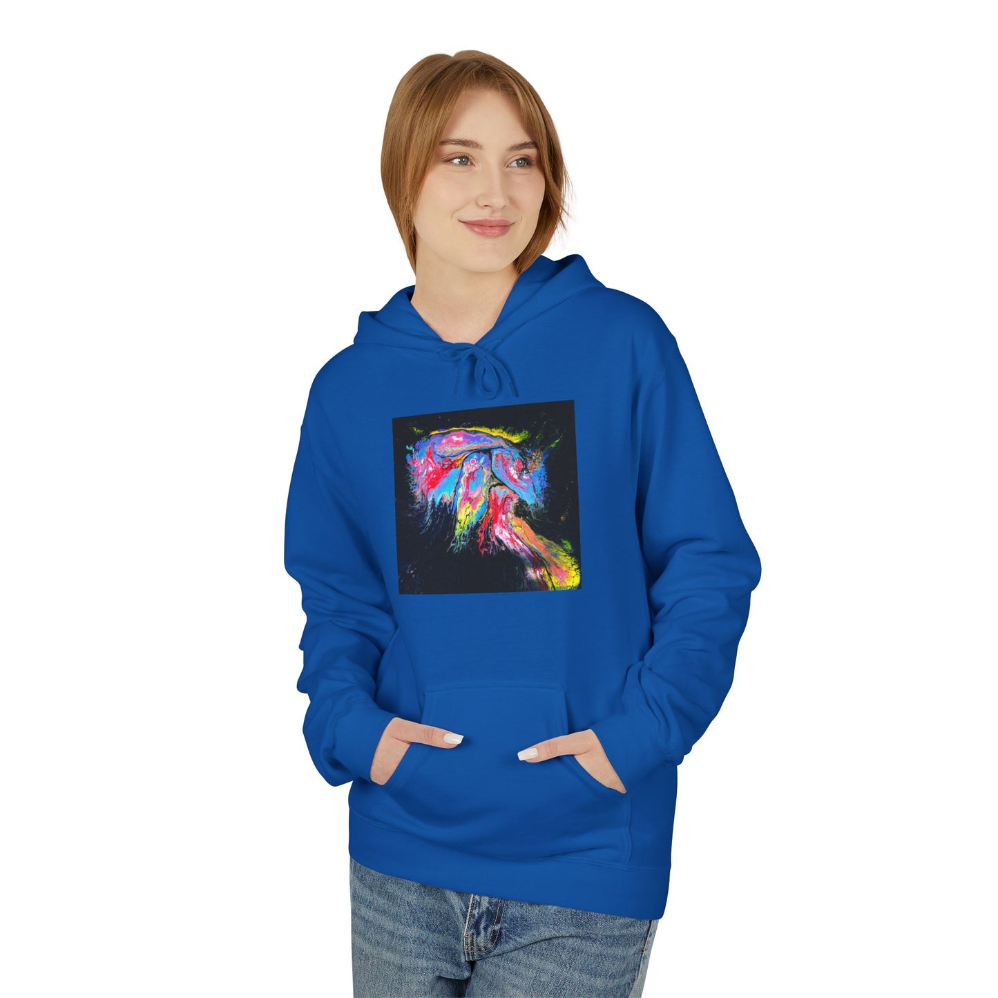 Vibrant Artistic Hoodie, Colorful Fleece Sweatshirt for Art Lovers, Cozy Casual Wear, Unique Gift for Birthdays, Creative Apparel