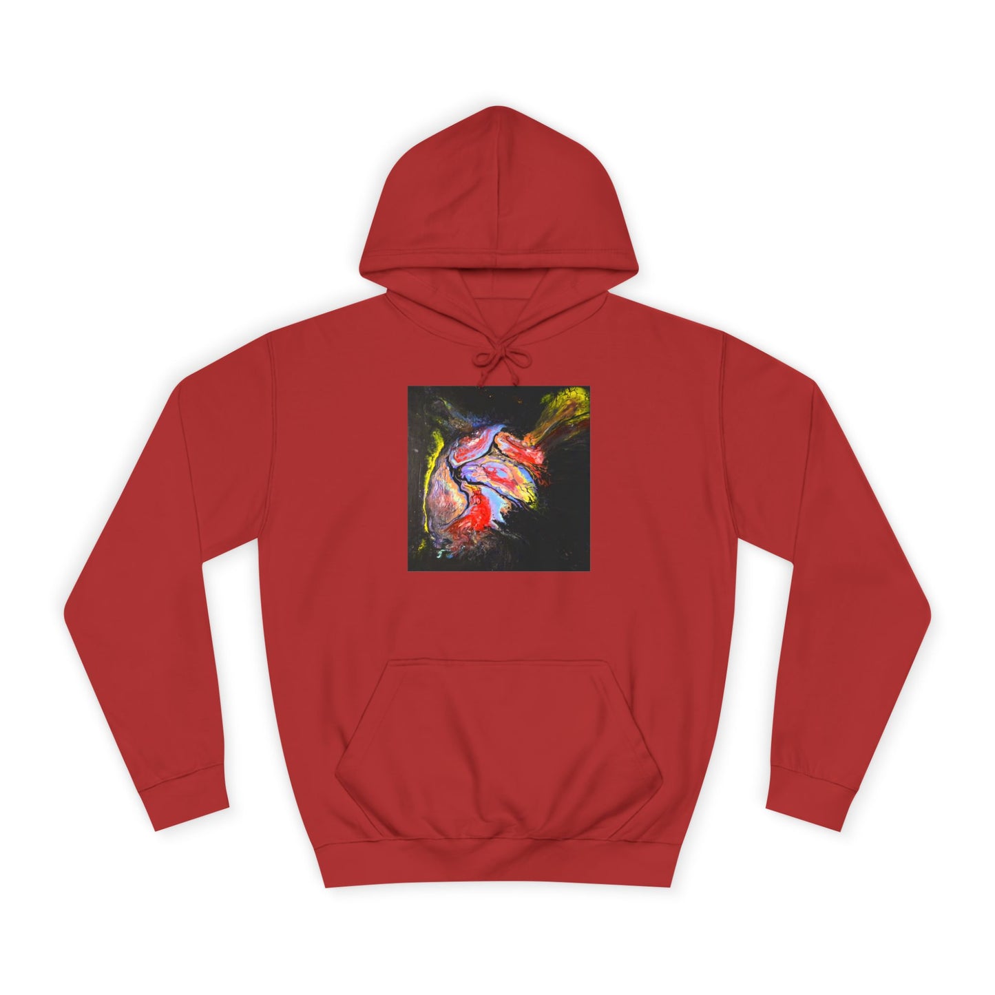 Artistic Heart Unisex Hoodie, Cozy College Apparel, Unique Design, Everyday Wear, Great Gift for Students, Colorful Graphic