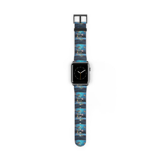 Starry Ocean Watch Band — Celestial Nautical Pattern for Smartwatches