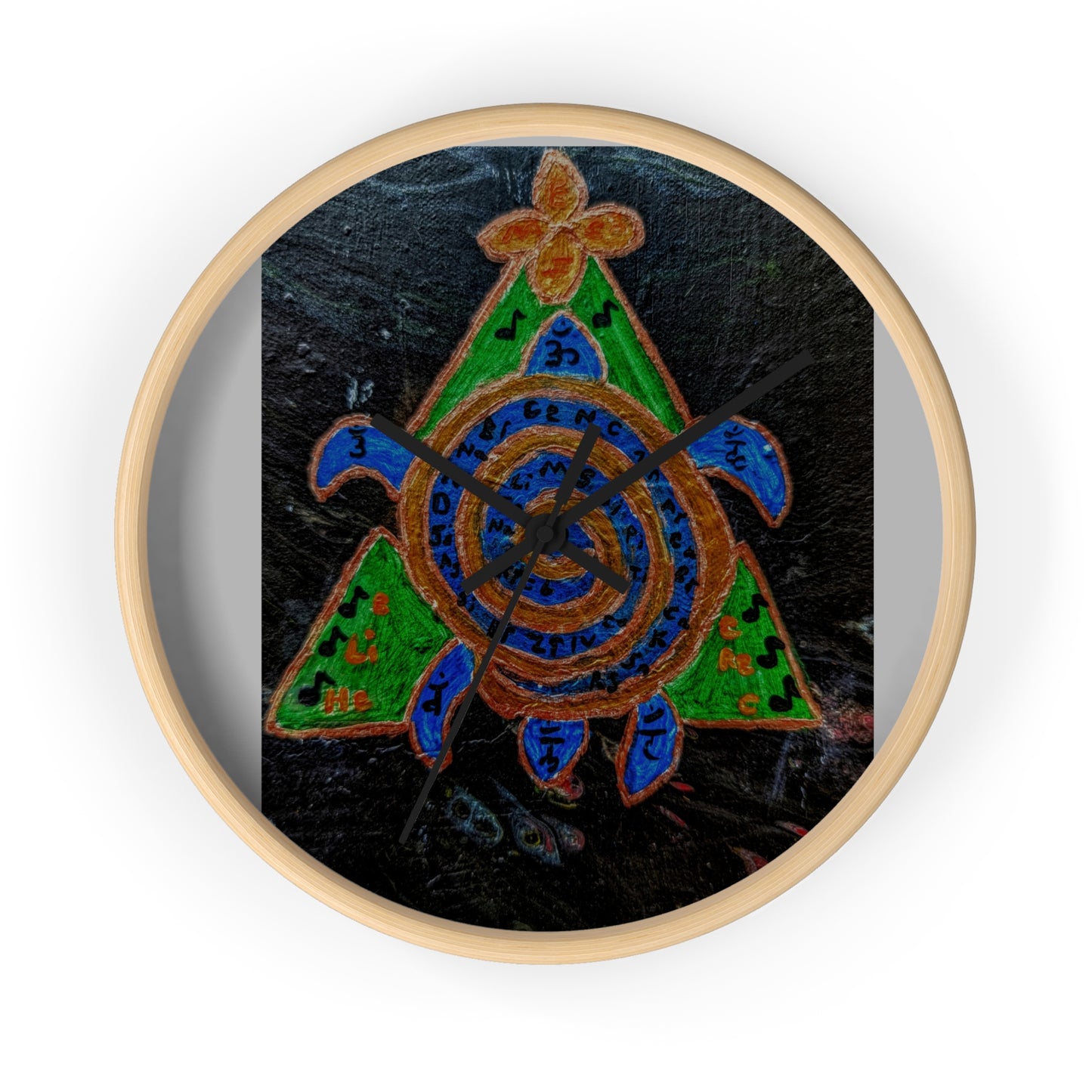 Bohemian Turtle Wall Clock - Eco-Friendly Decor, Unique Home Accent, Nautical Gift Idea, Spiritual Wall Art, Artisan Timepiece