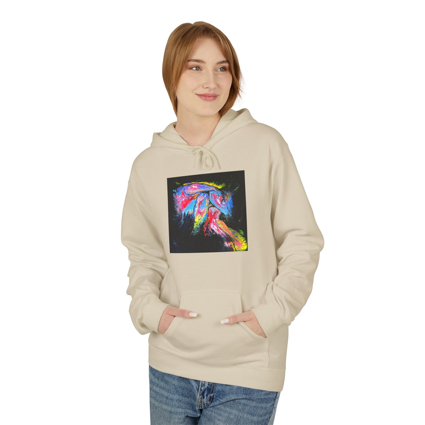 Vibrant Artistic Hoodie, Colorful Fleece Sweatshirt for Art Lovers, Cozy Casual Wear, Unique Gift for Birthdays, Creative Apparel