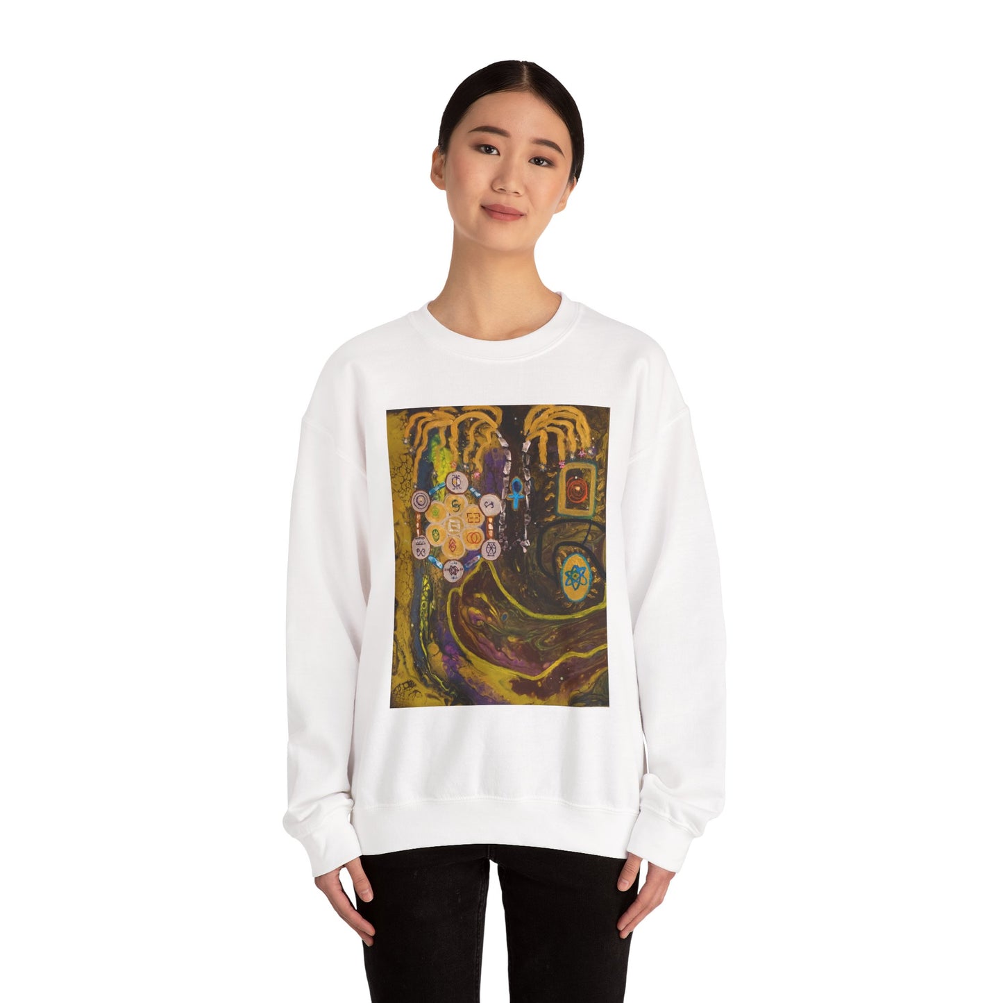 Abstract Cosmic Garden Crewneck Sweatshirt