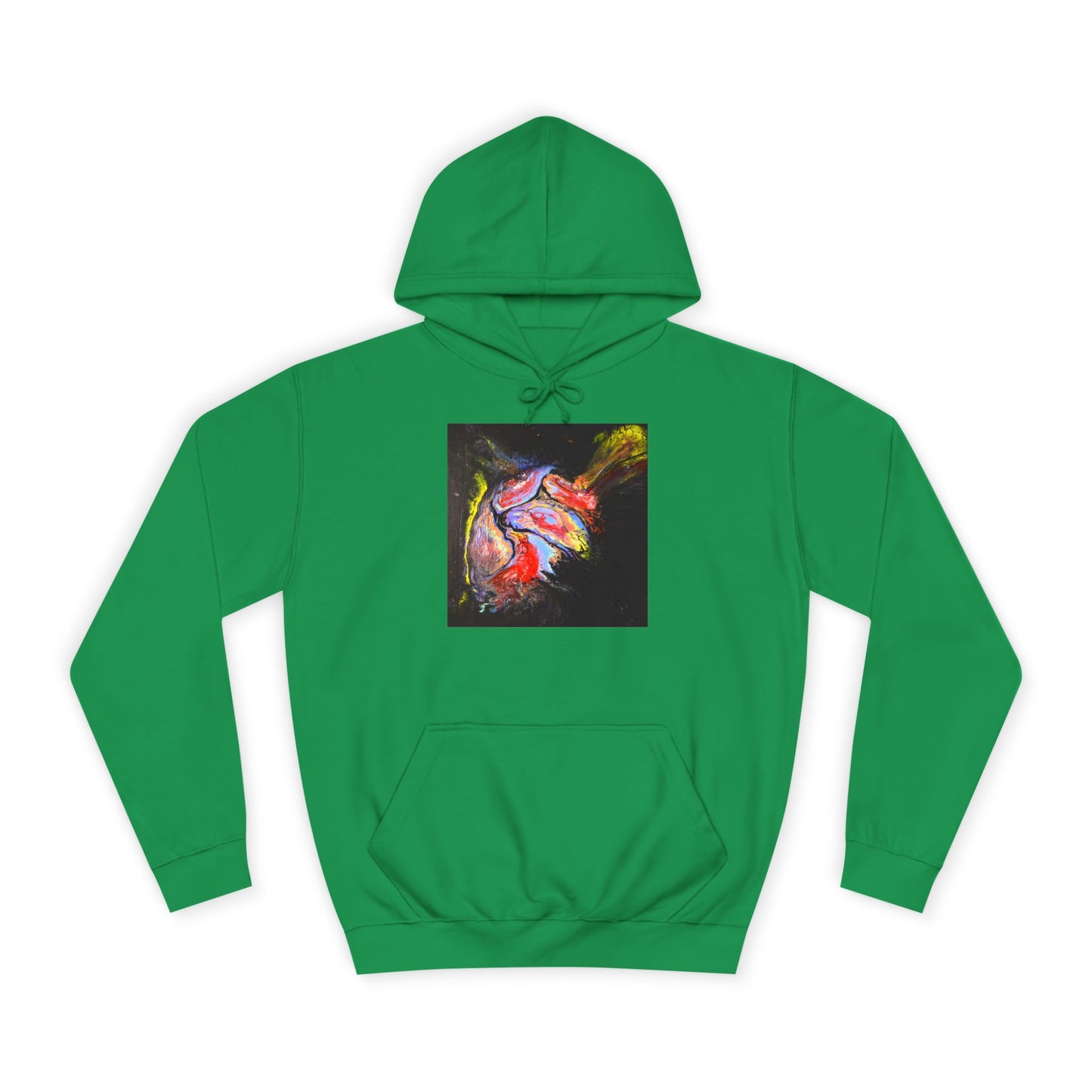 Artistic Heart Unisex Hoodie, Cozy College Apparel, Unique Design, Everyday Wear, Great Gift for Students, Colorful Graphic