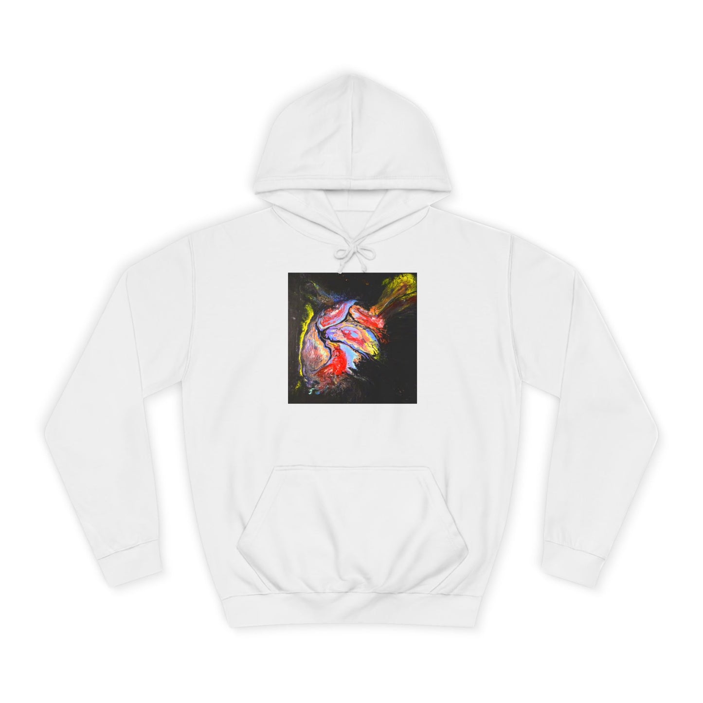 Artistic Heart Unisex Hoodie, Cozy College Apparel, Unique Design, Everyday Wear, Great Gift for Students, Colorful Graphic