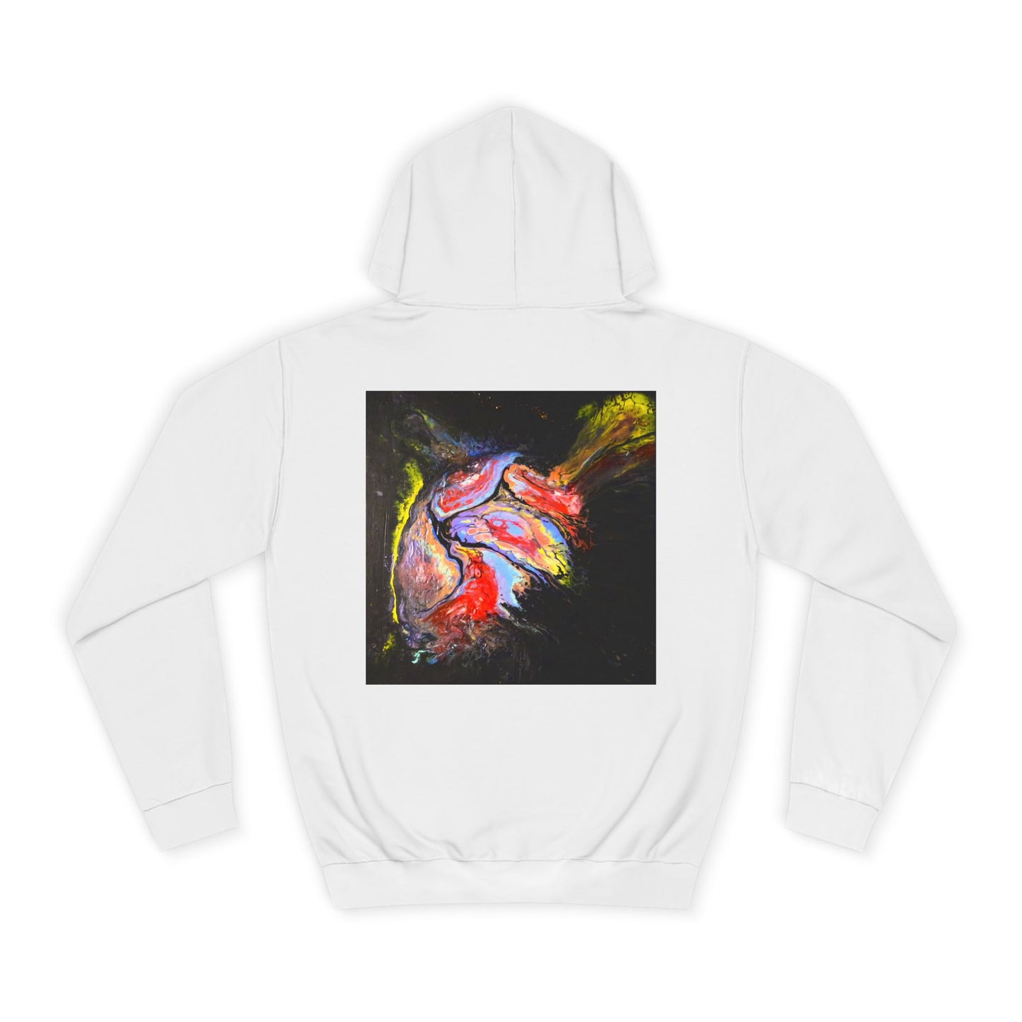 Artistic Heart Unisex Hoodie, Cozy College Apparel, Unique Design, Everyday Wear, Great Gift for Students, Colorful Graphic