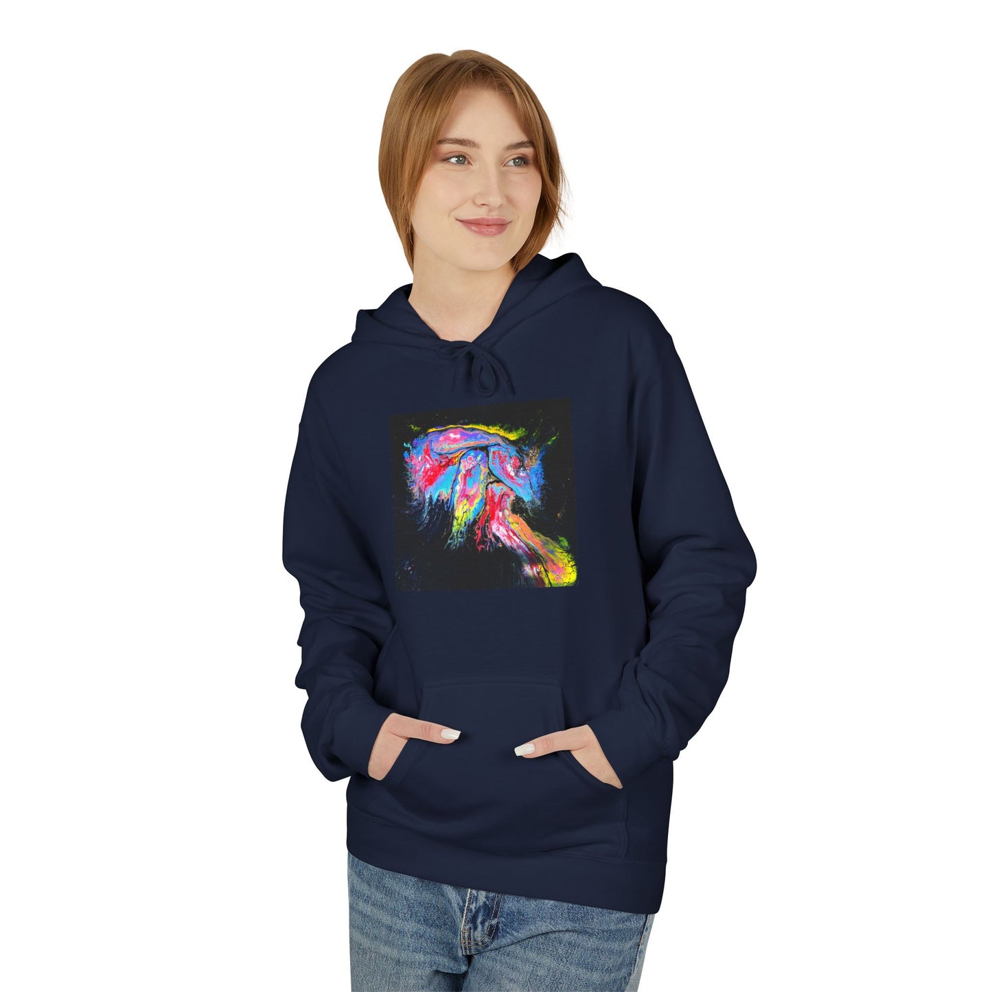 Vibrant Artistic Hoodie, Colorful Fleece Sweatshirt for Art Lovers, Cozy Casual Wear, Unique Gift for Birthdays, Creative Apparel