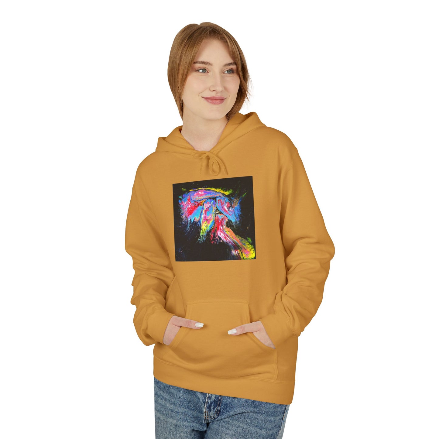 Vibrant Artistic Hoodie, Colorful Fleece Sweatshirt for Art Lovers, Cozy Casual Wear, Unique Gift for Birthdays, Creative Apparel