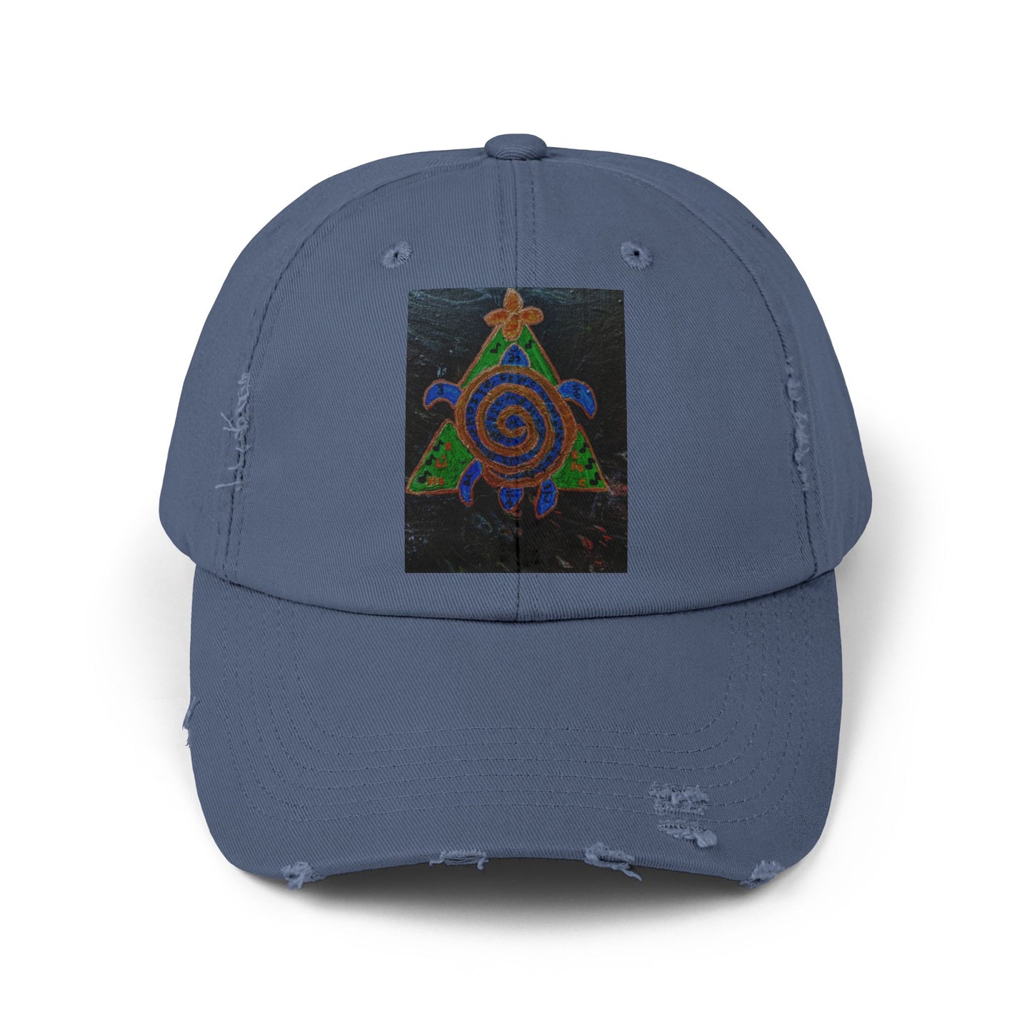 Spiraled Art Distressed Cap, Unisex Hat, Trendy Cap for Every Occasion, Gift for Him or Her, Festival Headwear, Casual Accessories