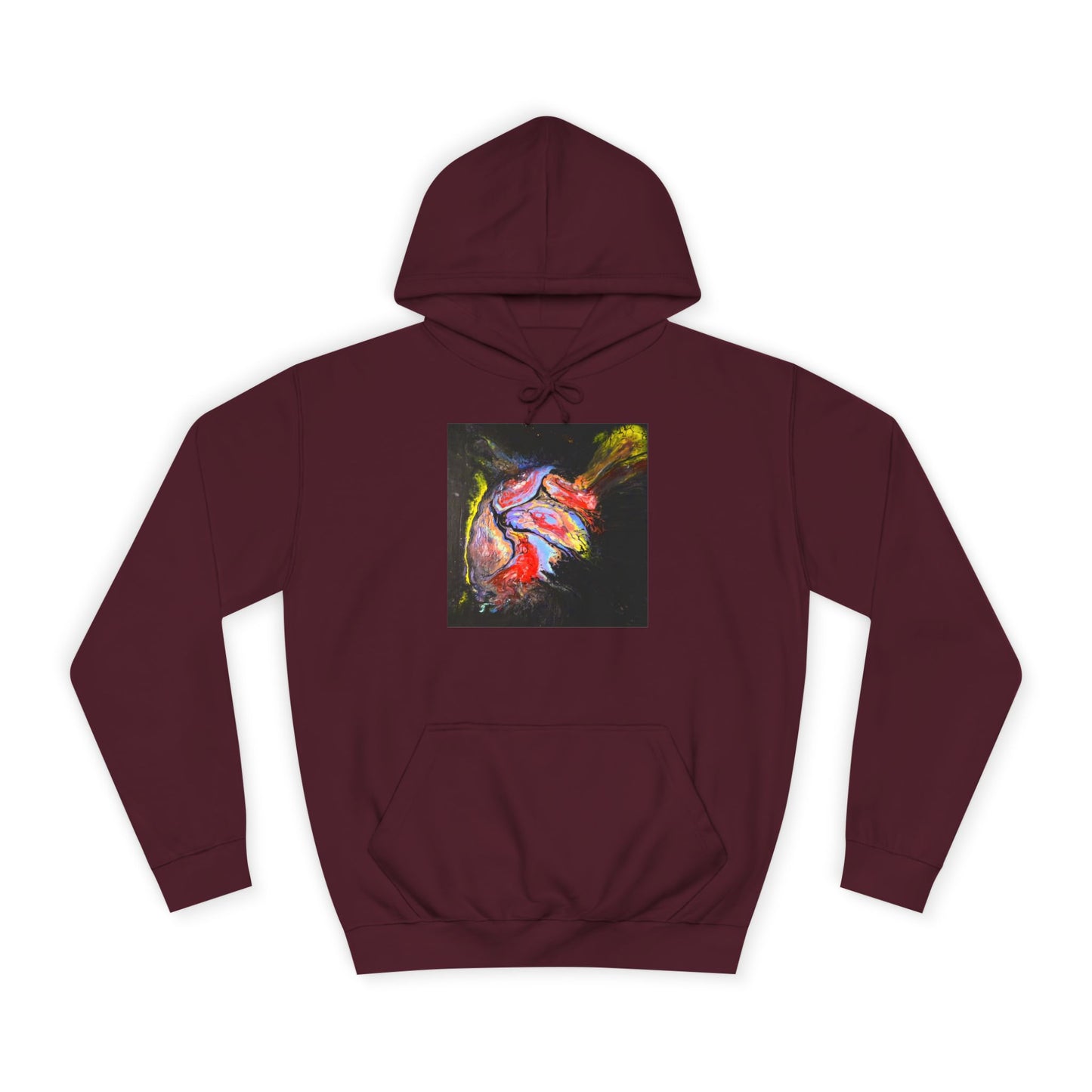 Artistic Heart Unisex Hoodie, Cozy College Apparel, Unique Design, Everyday Wear, Great Gift for Students, Colorful Graphic
