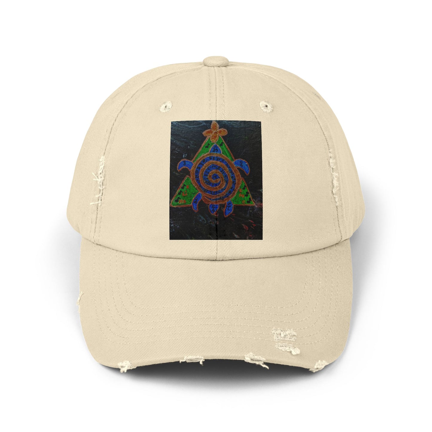 Spiraled Art Distressed Cap, Unisex Hat, Trendy Cap for Every Occasion, Gift for Him or Her, Festival Headwear, Casual Accessories