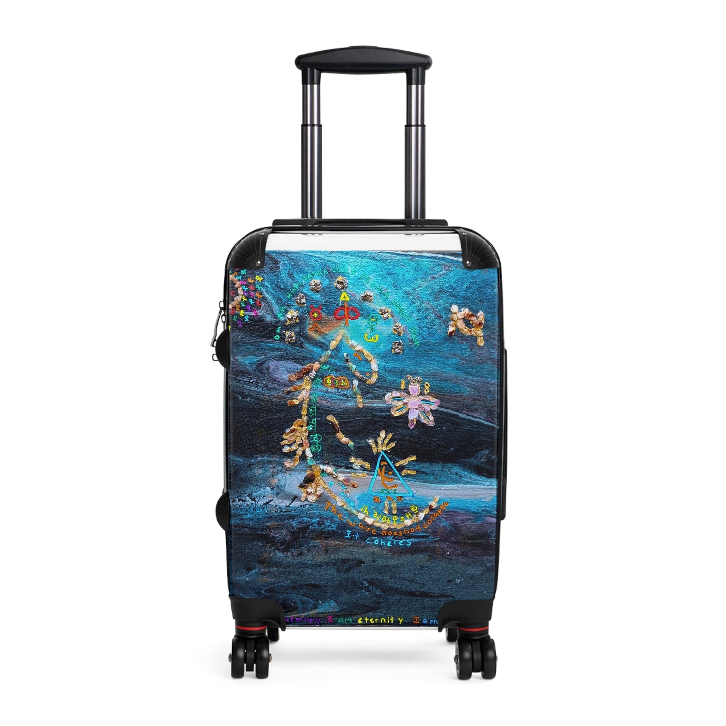 Suitcase - Nautical Blue Artistic Moon & Stars Carry-On Luggage