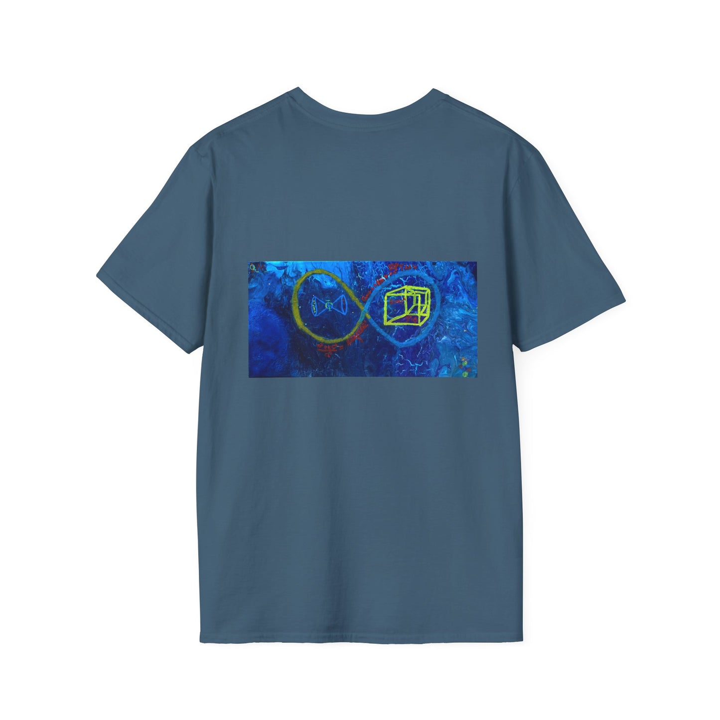 Infinite Connection Unisex T-Shirt, Softstyle Tee, Graphic Shirt, Casual Wear, Gift for Friends, Blue Design Tee