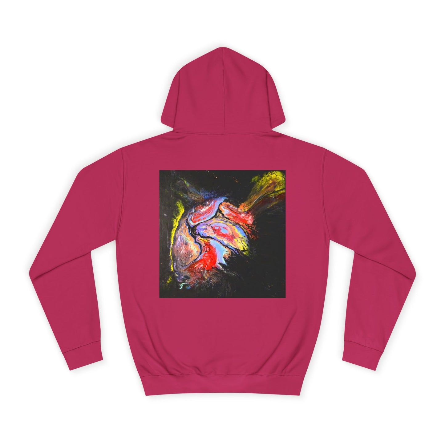 Artistic Heart Unisex Hoodie, Cozy College Apparel, Unique Design, Everyday Wear, Great Gift for Students, Colorful Graphic