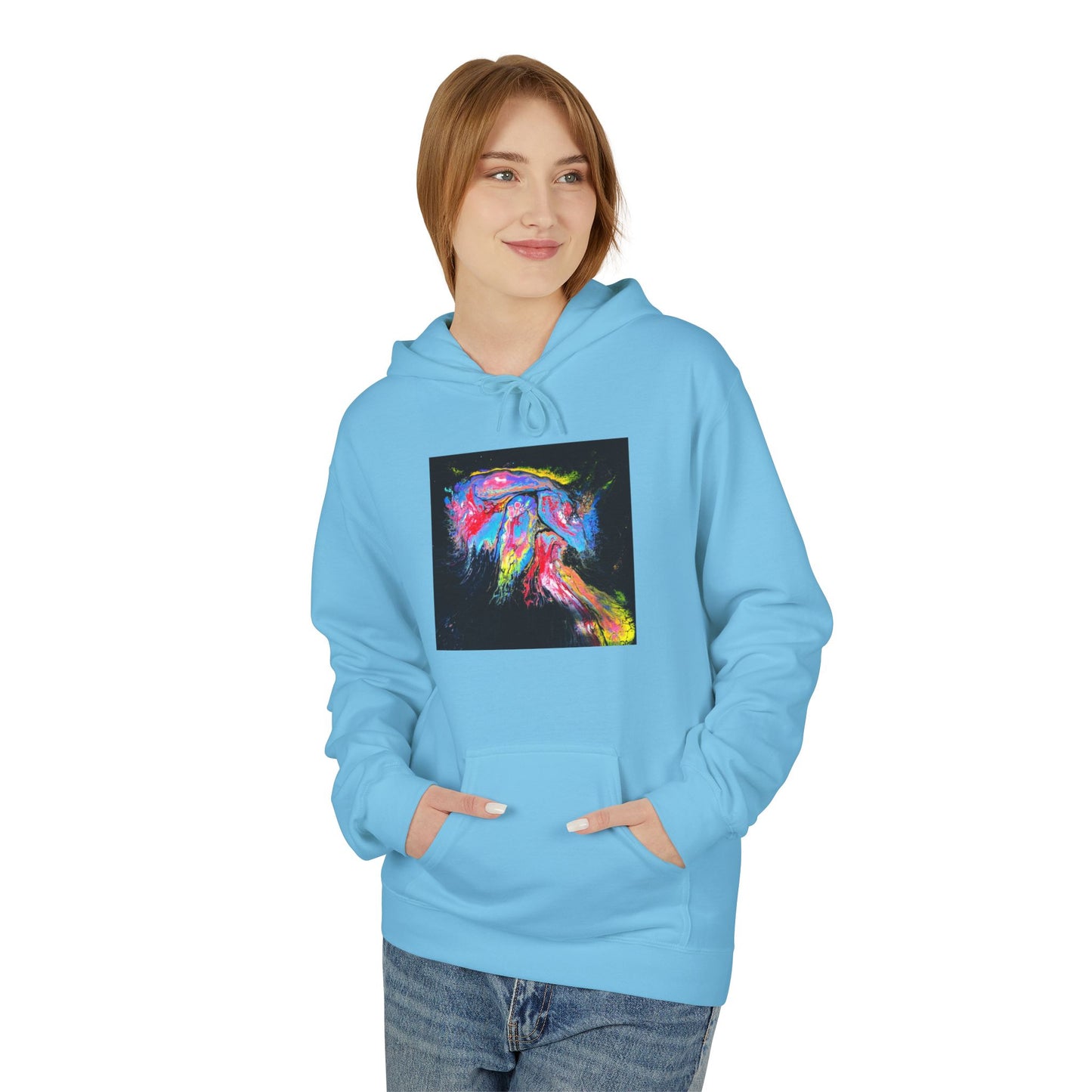 Vibrant Artistic Hoodie, Colorful Fleece Sweatshirt for Art Lovers, Cozy Casual Wear, Unique Gift for Birthdays, Creative Apparel