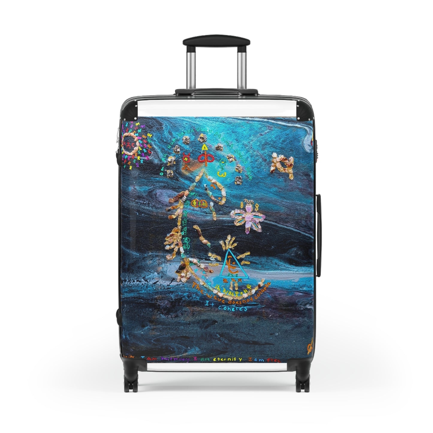 Suitcase - Nautical Blue Artistic Moon & Stars Carry-On Luggage
