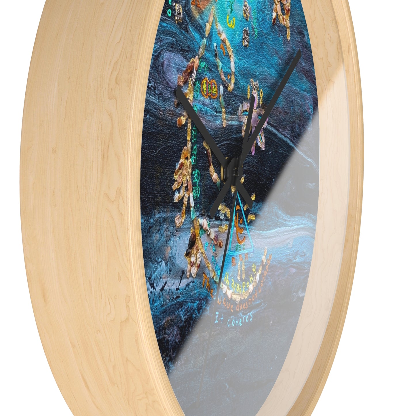 Abstract Ocean Zodiac Wall Clock — Nautical Blue Celestial Timepiece