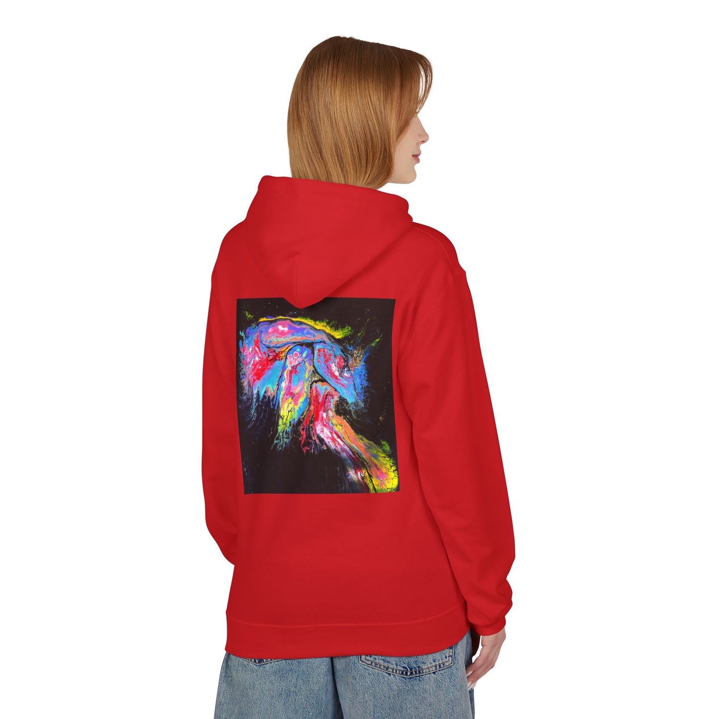 Vibrant Artistic Hoodie, Colorful Fleece Sweatshirt for Art Lovers, Cozy Casual Wear, Unique Gift for Birthdays, Creative Apparel