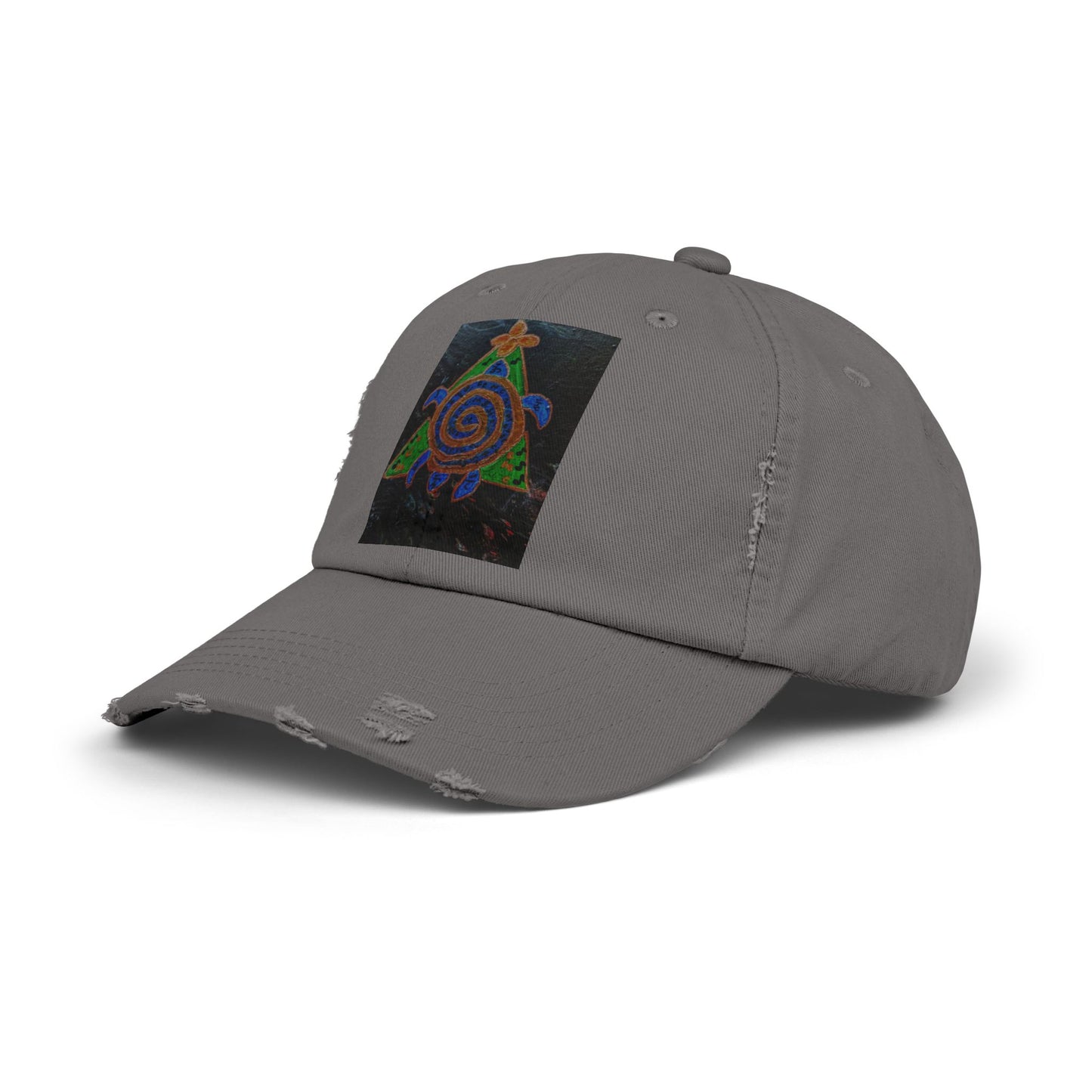 Spiraled Art Distressed Cap, Unisex Hat, Trendy Cap for Every Occasion, Gift for Him or Her, Festival Headwear, Casual Accessories