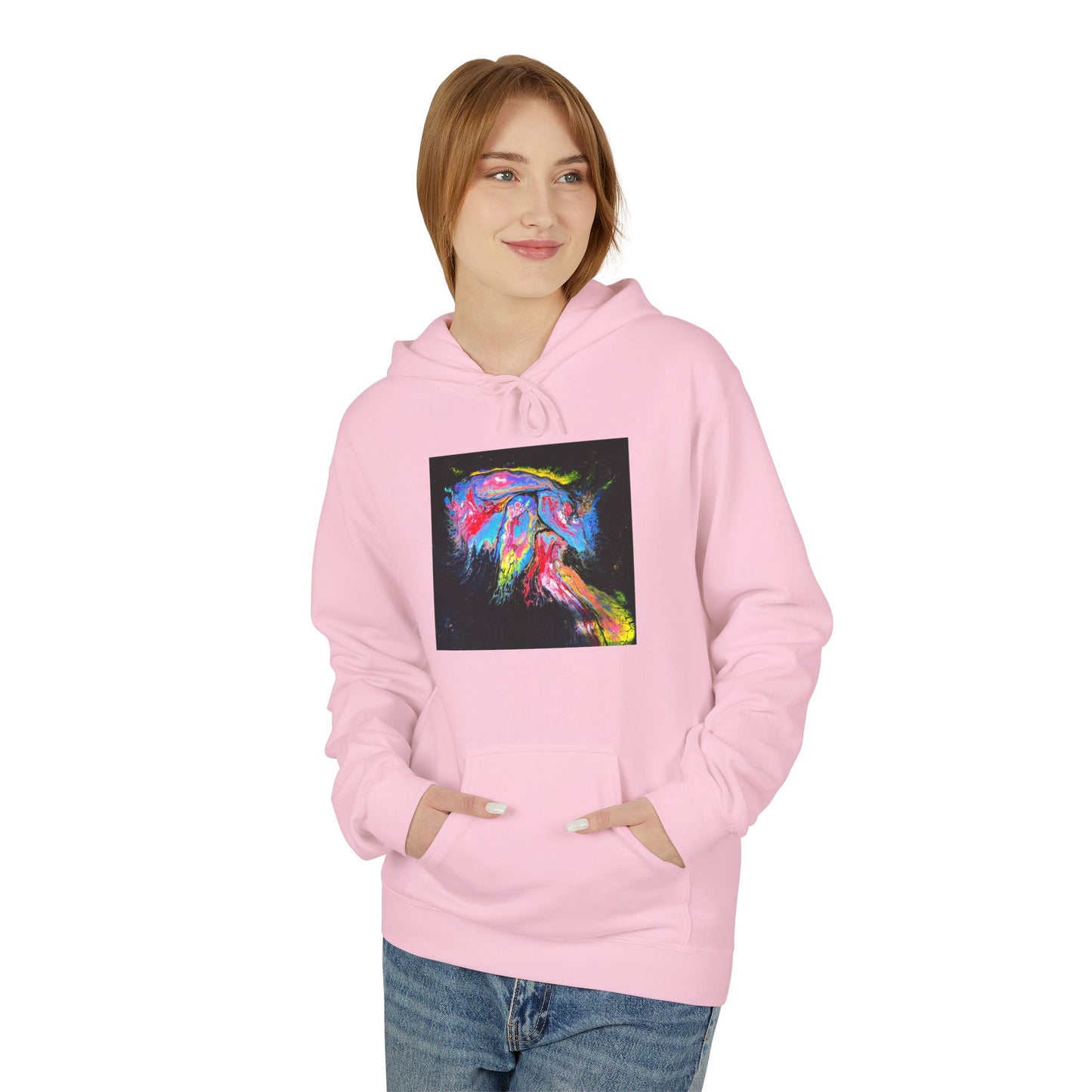 Vibrant Artistic Hoodie, Colorful Fleece Sweatshirt for Art Lovers, Cozy Casual Wear, Unique Gift for Birthdays, Creative Apparel