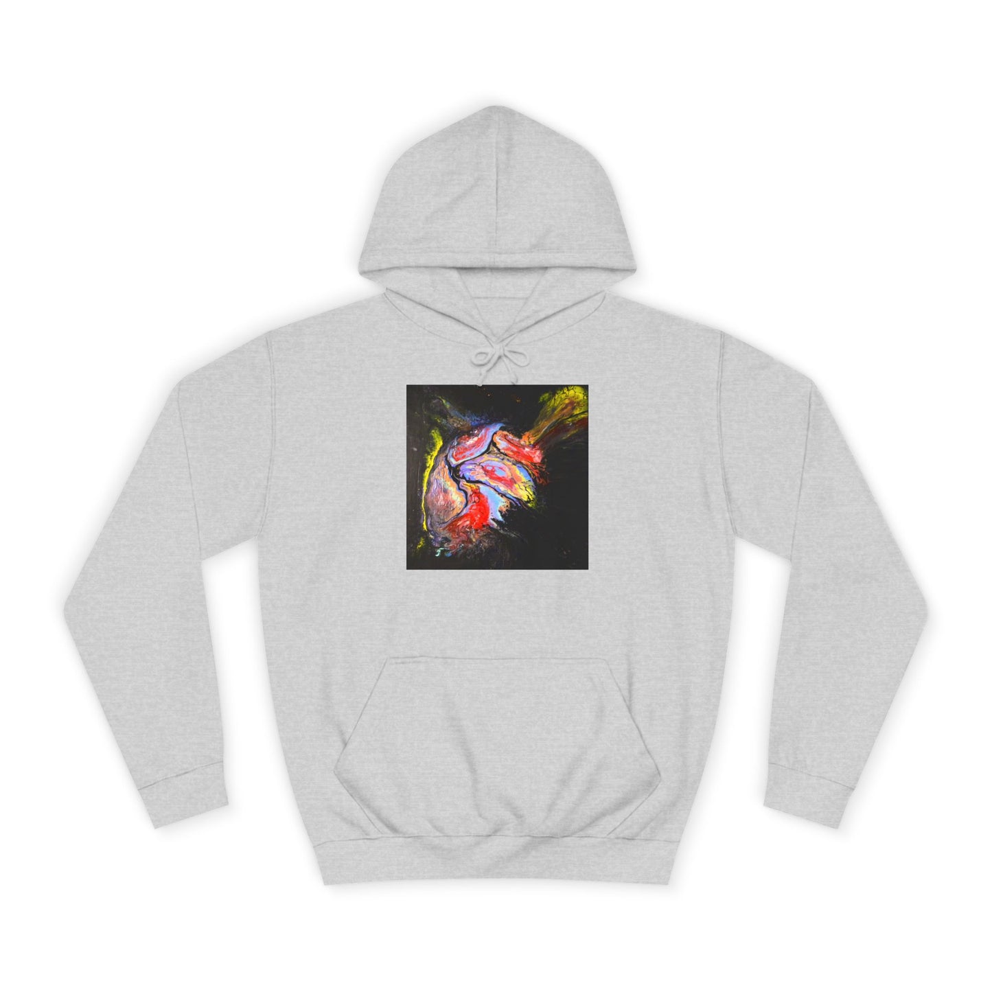 Artistic Heart Unisex Hoodie, Cozy College Apparel, Unique Design, Everyday Wear, Great Gift for Students, Colorful Graphic
