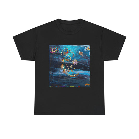 T-Shirt — Celestial Floral Moon Art Tee