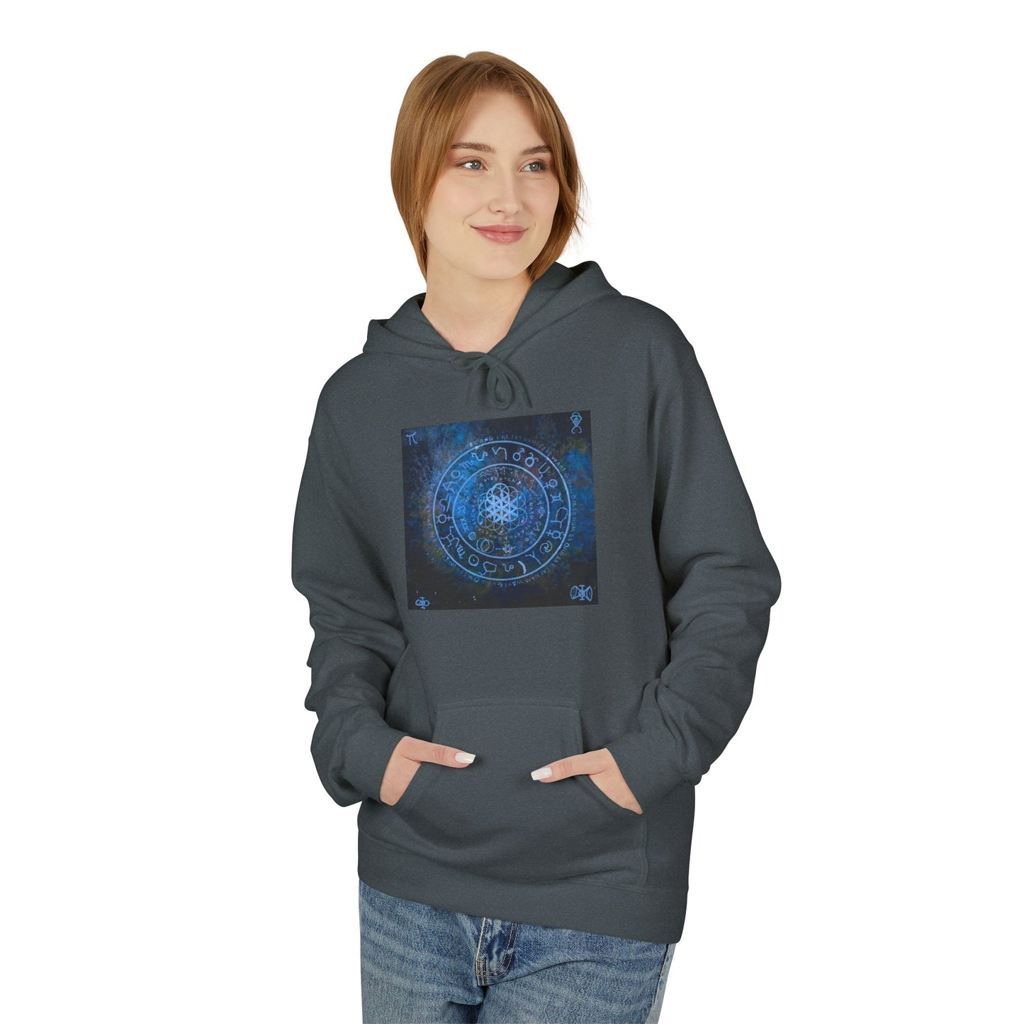 Mystical Blue Fleece Hoodie - Perfect for Gamers, Fantasy Lovers, and Cozy Days, Great for Relaxing, Gifts, and Occasions