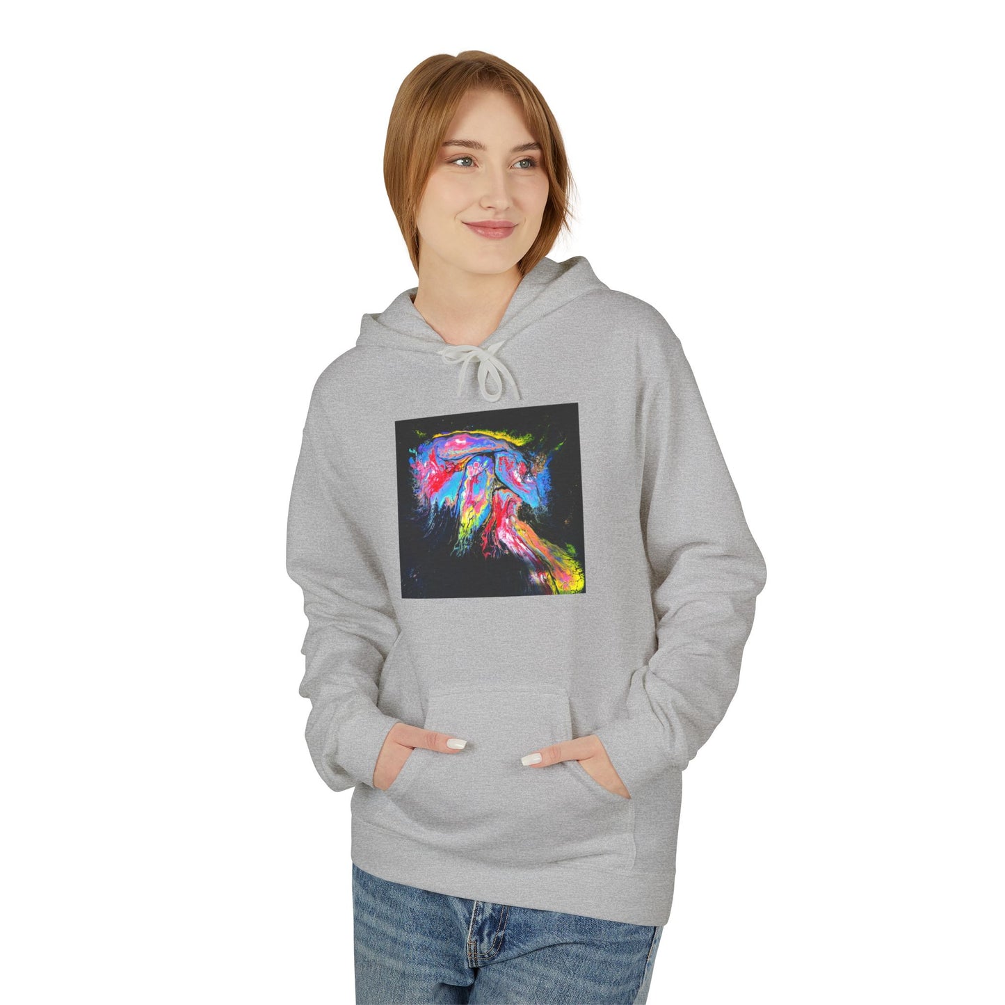 Vibrant Artistic Hoodie, Colorful Fleece Sweatshirt for Art Lovers, Cozy Casual Wear, Unique Gift for Birthdays, Creative Apparel
