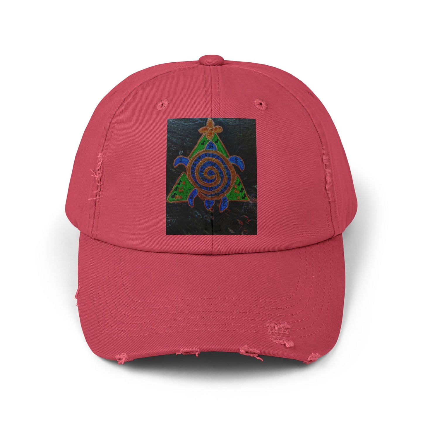 Spiraled Art Distressed Cap, Unisex Hat, Trendy Cap for Every Occasion, Gift for Him or Her, Festival Headwear, Casual Accessories