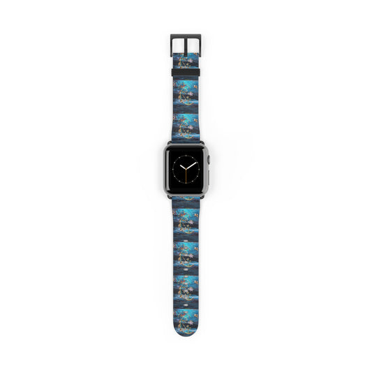 Starry Ocean Watch Band — Celestial Nautical Pattern for Smartwatches