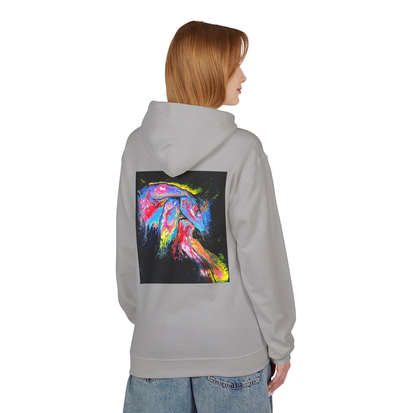 Vibrant Artistic Hoodie, Colorful Fleece Sweatshirt for Art Lovers, Cozy Casual Wear, Unique Gift for Birthdays, Creative Apparel