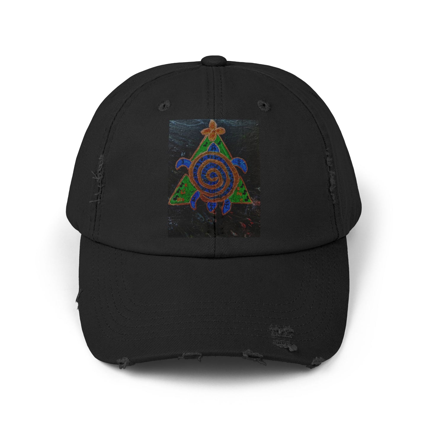 Spiraled Art Distressed Cap, Unisex Hat, Trendy Cap for Every Occasion, Gift for Him or Her, Festival Headwear, Casual Accessories