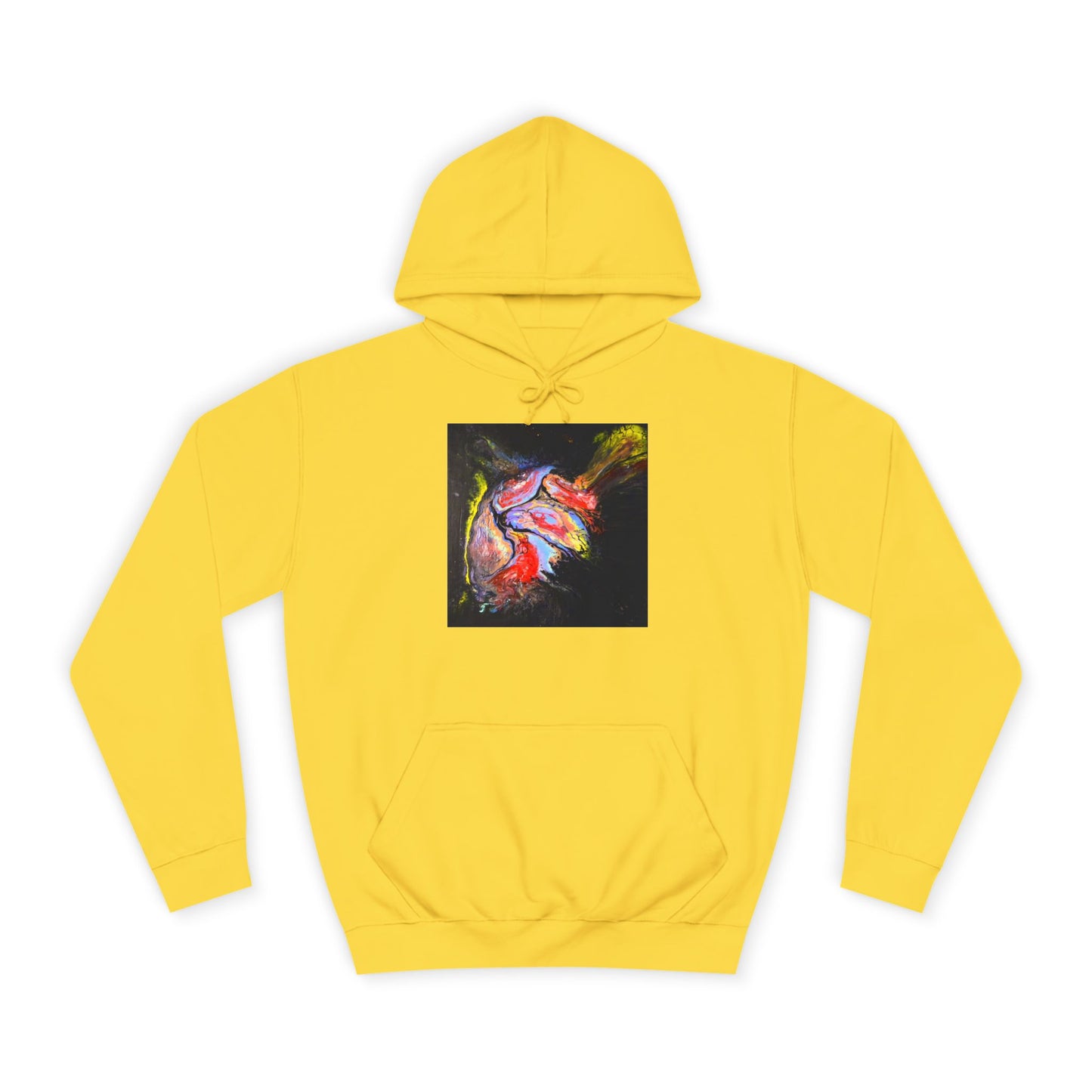 Artistic Heart Unisex Hoodie, Cozy College Apparel, Unique Design, Everyday Wear, Great Gift for Students, Colorful Graphic