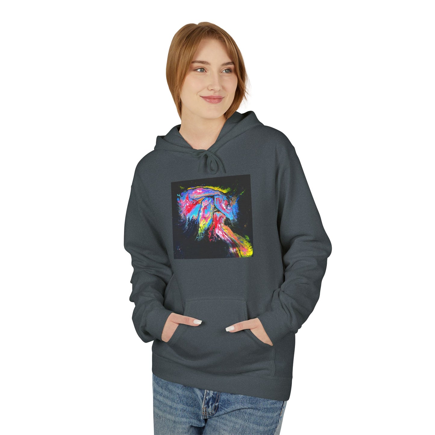 Vibrant Artistic Hoodie, Colorful Fleece Sweatshirt for Art Lovers, Cozy Casual Wear, Unique Gift for Birthdays, Creative Apparel