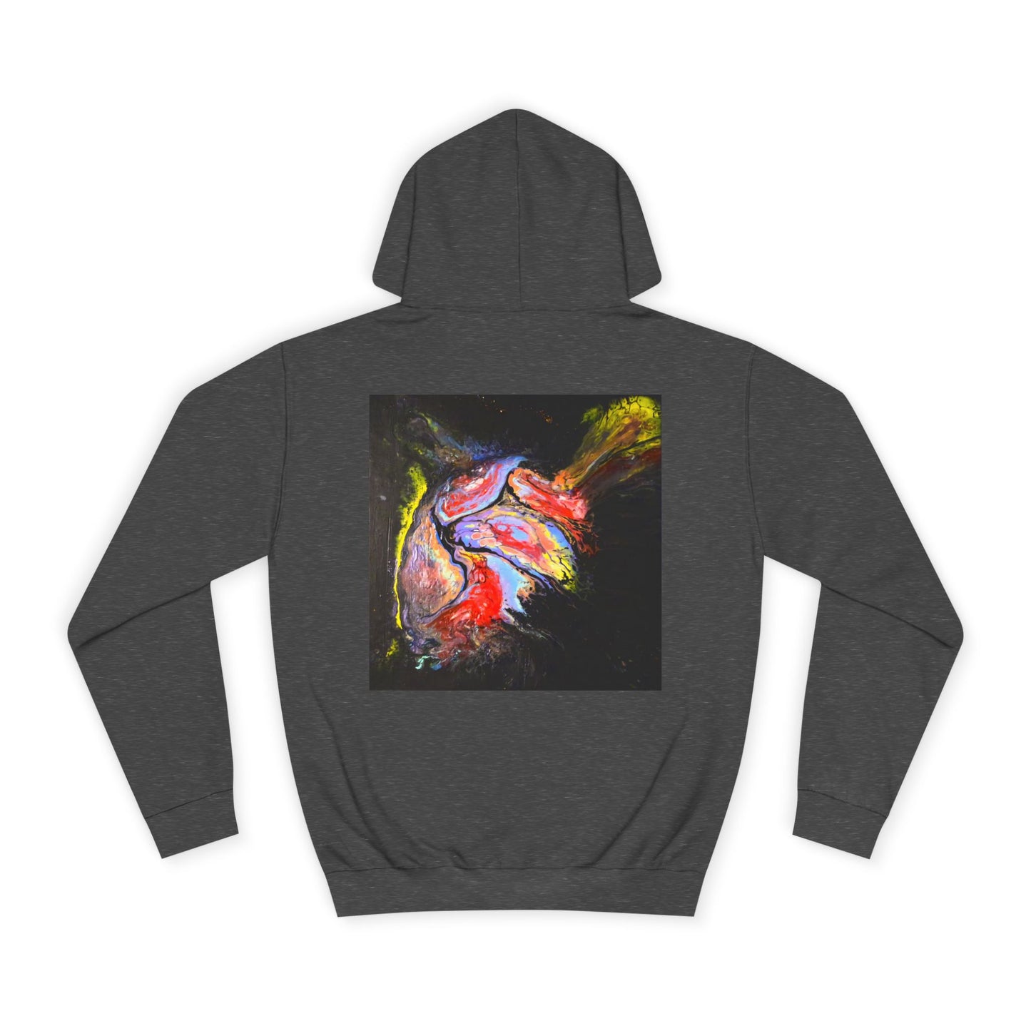 Artistic Heart Unisex Hoodie, Cozy College Apparel, Unique Design, Everyday Wear, Great Gift for Students, Colorful Graphic