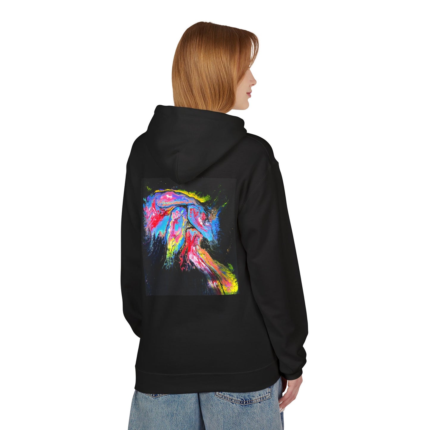 Vibrant Artistic Hoodie, Colorful Fleece Sweatshirt for Art Lovers, Cozy Casual Wear, Unique Gift for Birthdays, Creative Apparel