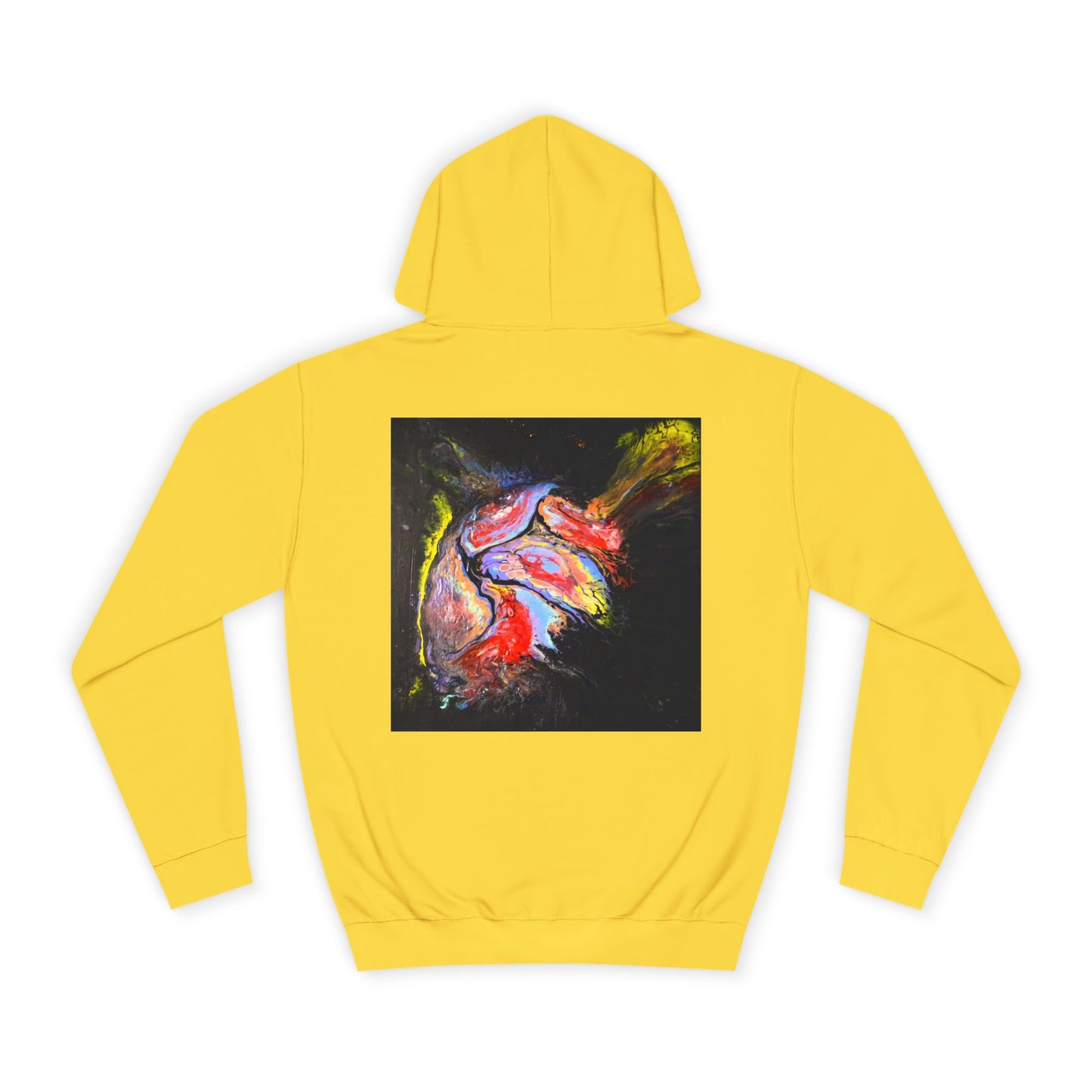 Artistic Heart Unisex Hoodie, Cozy College Apparel, Unique Design, Everyday Wear, Great Gift for Students, Colorful Graphic