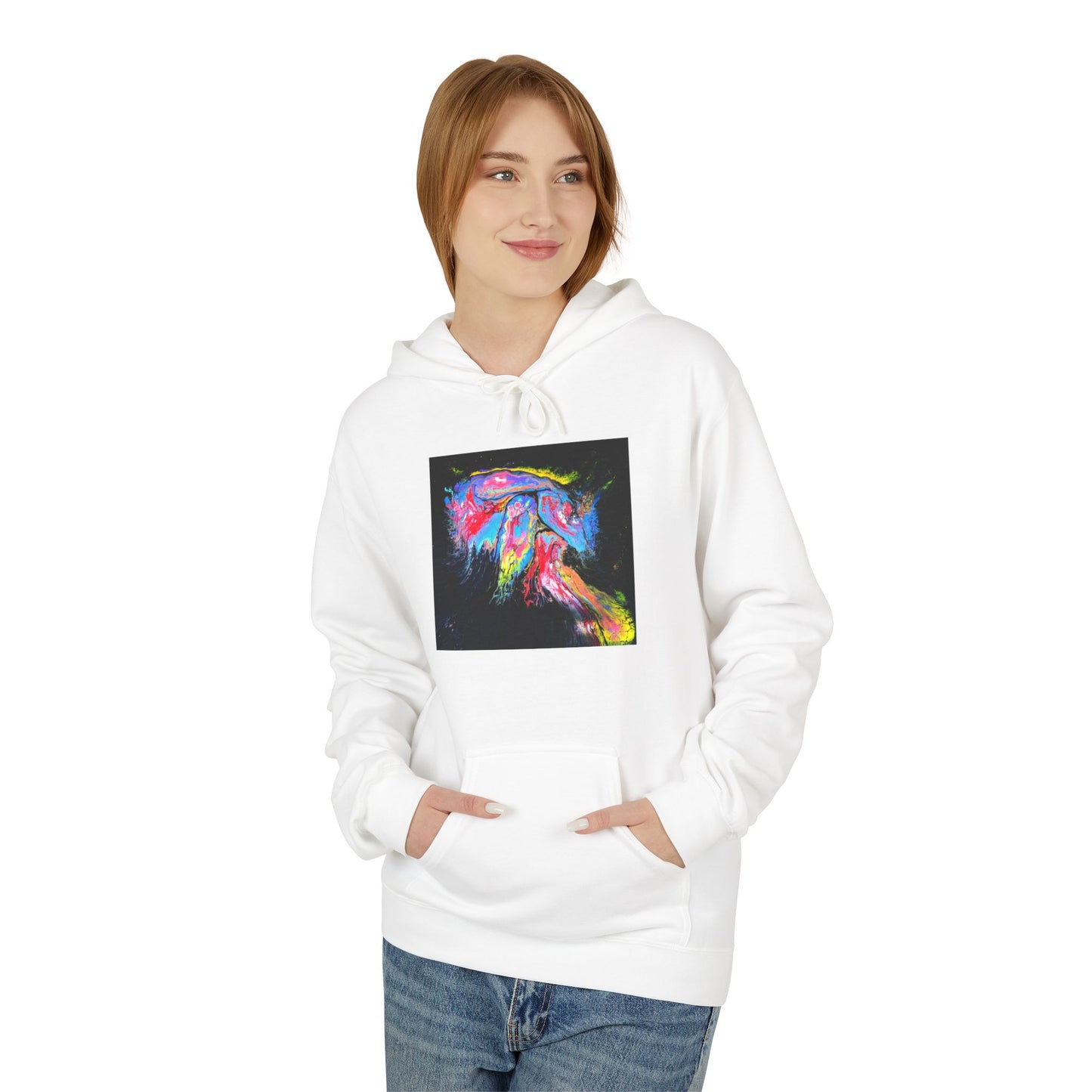 Vibrant Artistic Hoodie, Colorful Fleece Sweatshirt for Art Lovers, Cozy Casual Wear, Unique Gift for Birthdays, Creative Apparel
