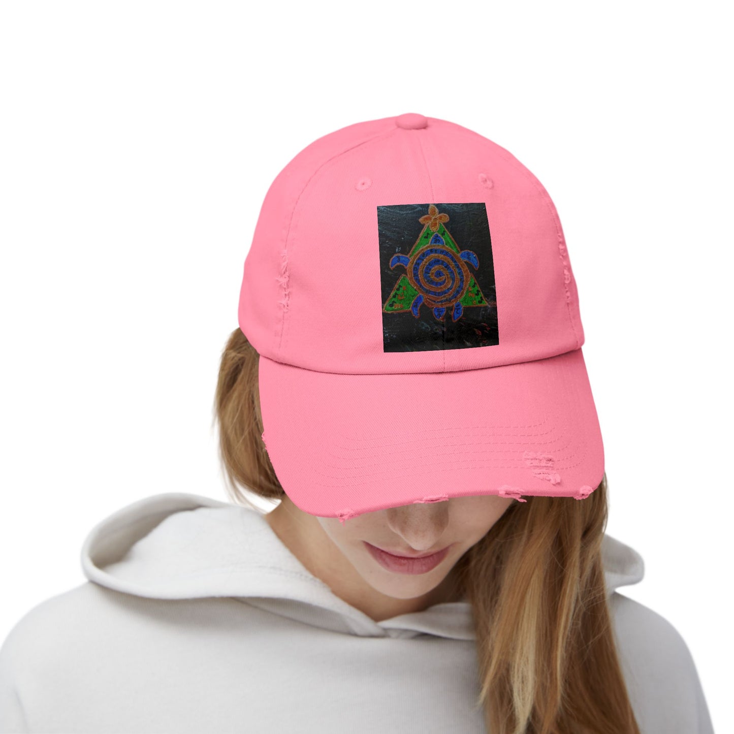 Spiraled Art Distressed Cap, Unisex Hat, Trendy Cap for Every Occasion, Gift for Him or Her, Festival Headwear, Casual Accessories
