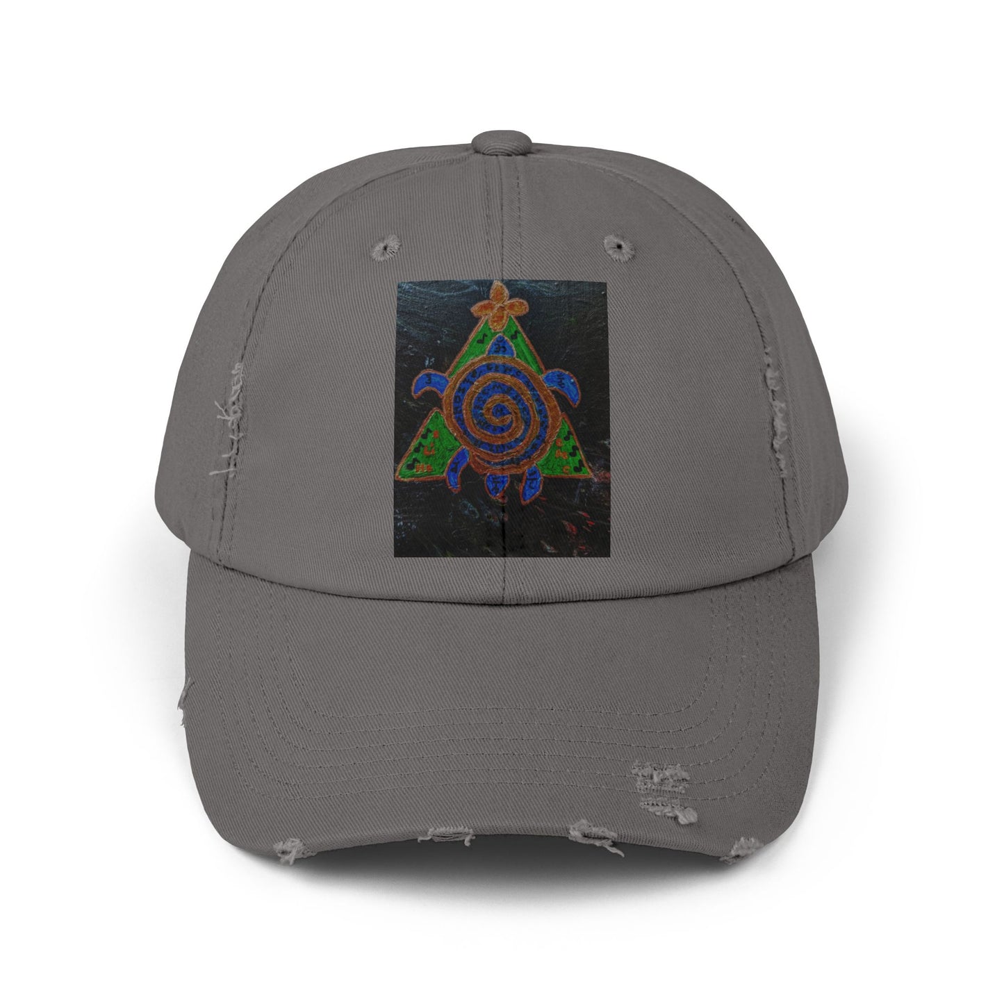 Spiraled Art Distressed Cap, Unisex Hat, Trendy Cap for Every Occasion, Gift for Him or Her, Festival Headwear, Casual Accessories