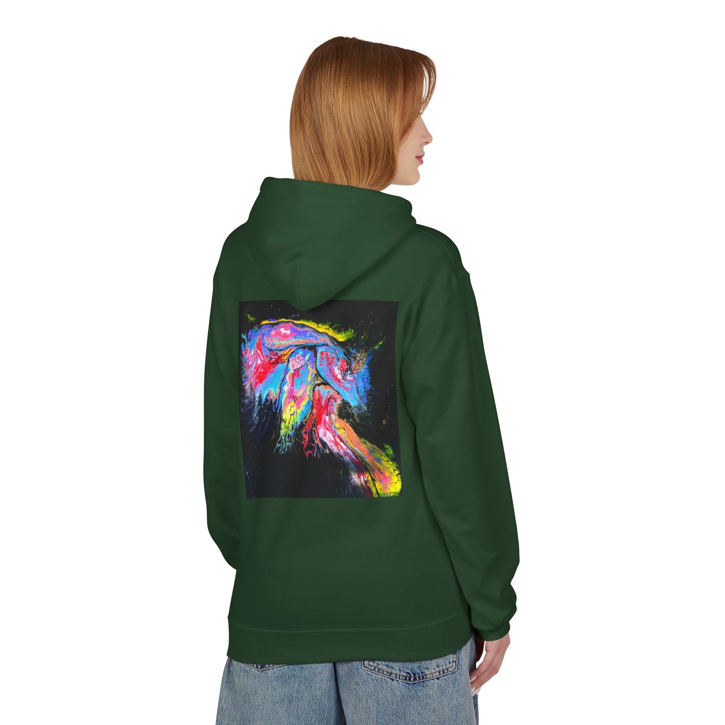 Vibrant Artistic Hoodie, Colorful Fleece Sweatshirt for Art Lovers, Cozy Casual Wear, Unique Gift for Birthdays, Creative Apparel